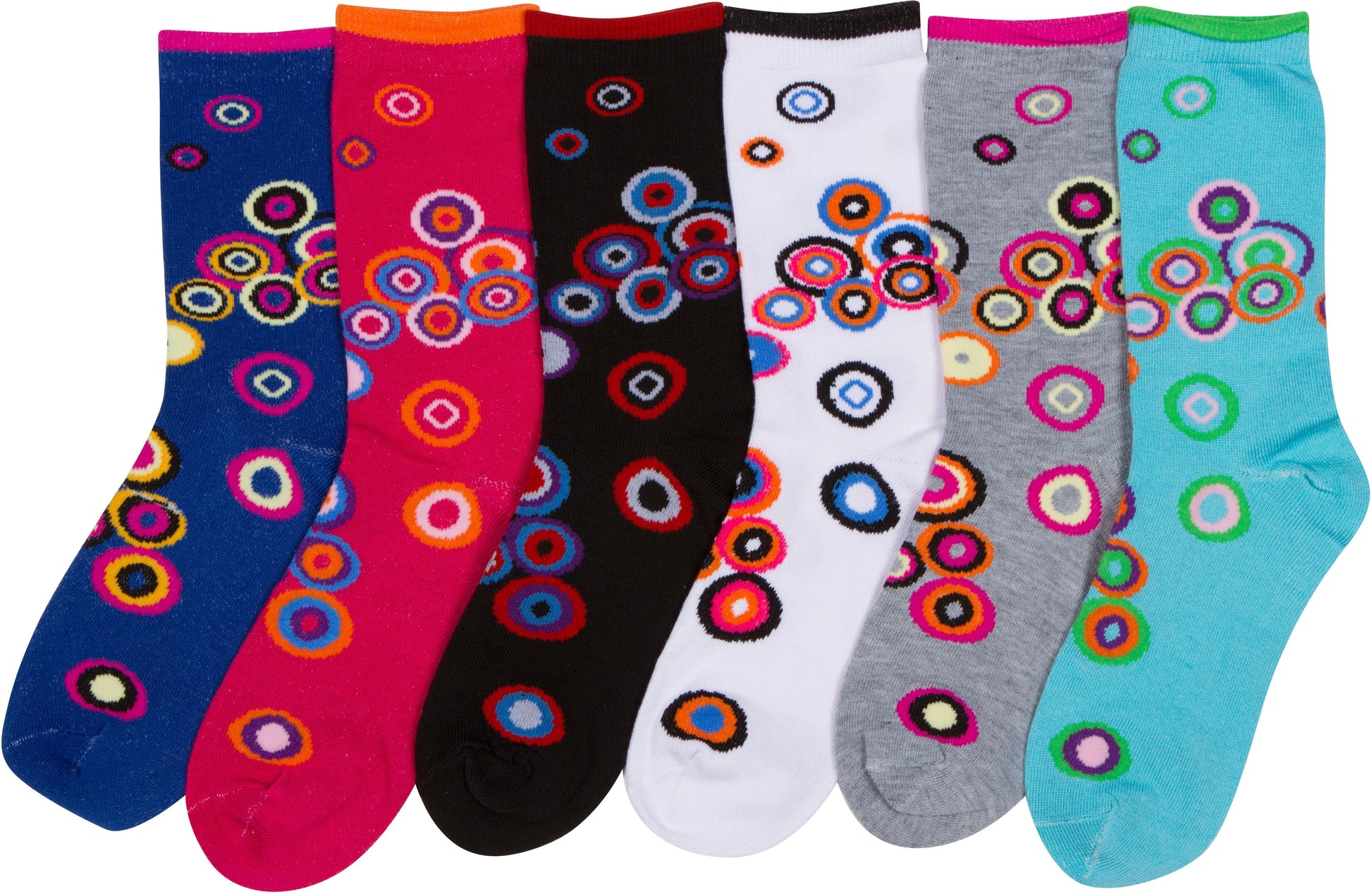 Sakkas Women's Fun Colorful Design Poly Blend Crew Socks Assorted 6-Pack - Concordia Style Boutique