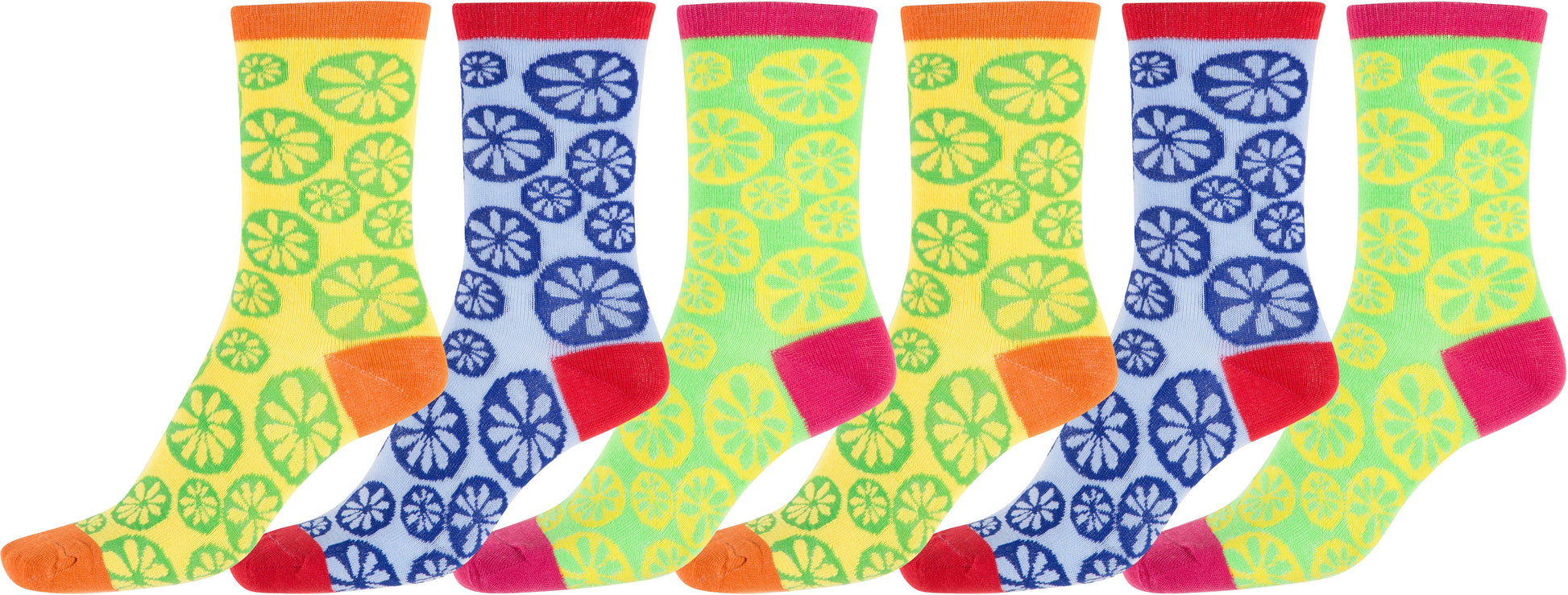 Sakkas Women's Fun Colorful Design Poly Blend Crew Socks Assorted 6-Pack - Concordia Style Boutique