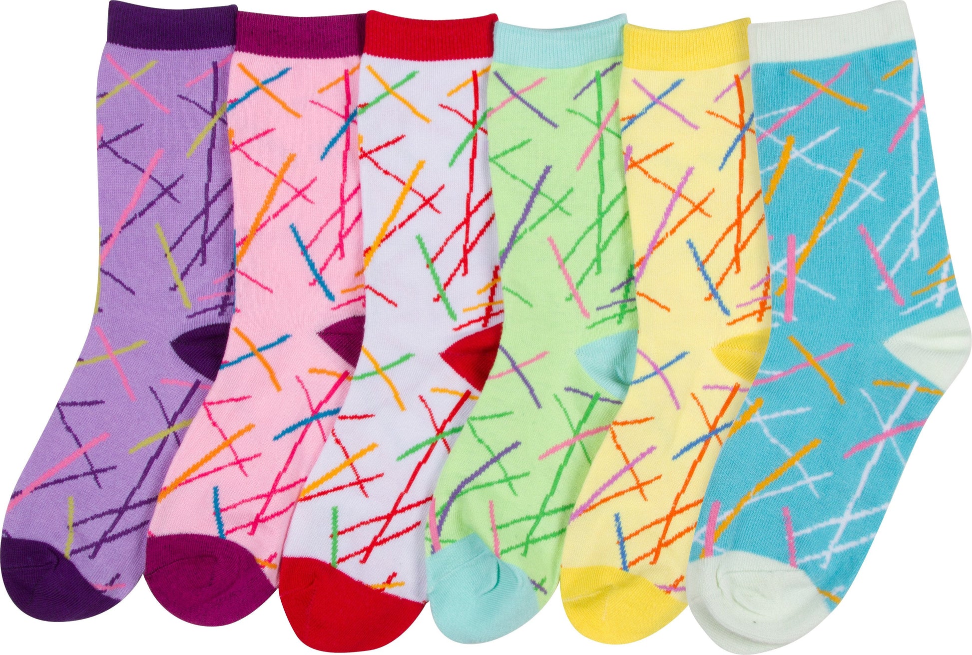 Sakkas Women's Fun Colorful Design Poly Blend Crew Socks Assorted 6-Pack - Concordia Style Boutique