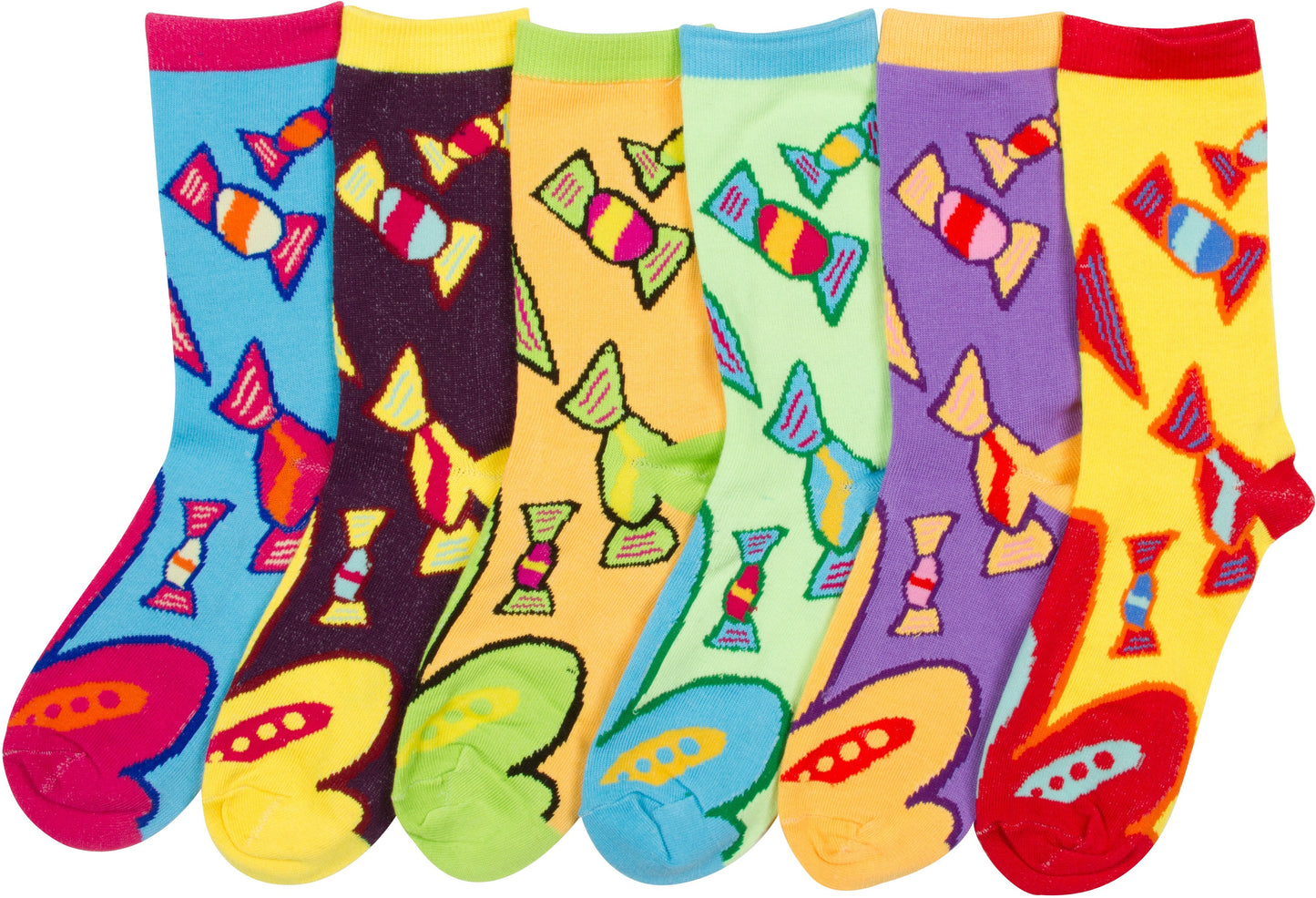 Sakkas Women's Fun Colorful Design Poly Blend Crew Socks Assorted 6-Pack - Concordia Style Boutique