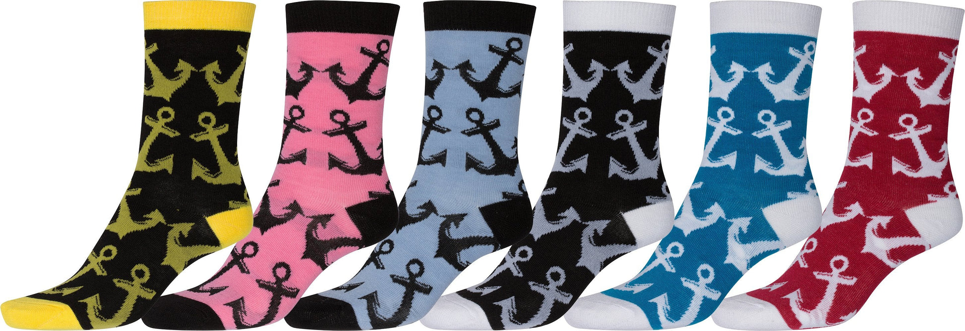 Sakkas Women's Fun Colorful Design Poly Blend Crew Socks Assorted 6-Pack - Concordia Style Boutique