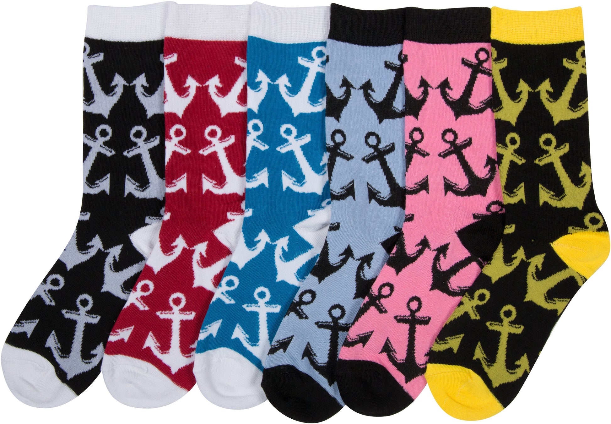 Sakkas Women's Fun Colorful Design Poly Blend Crew Socks Assorted 6-Pack - Concordia Style Boutique