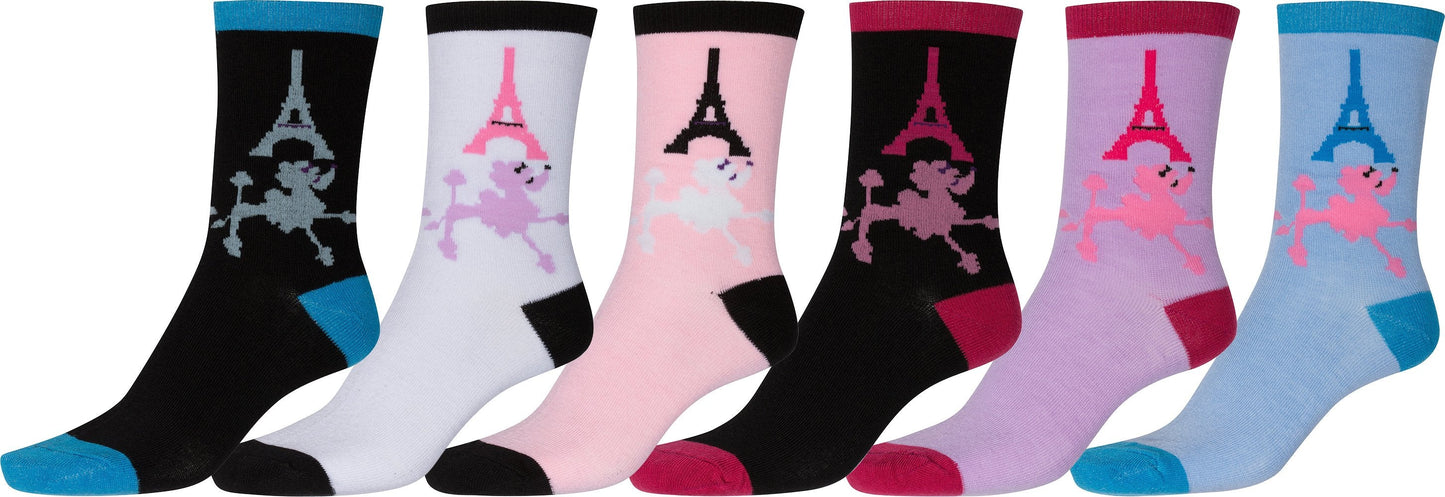 Sakkas Women's Fun Colorful Design Poly Blend Crew Socks Assorted 6-Pack - Concordia Style Boutique