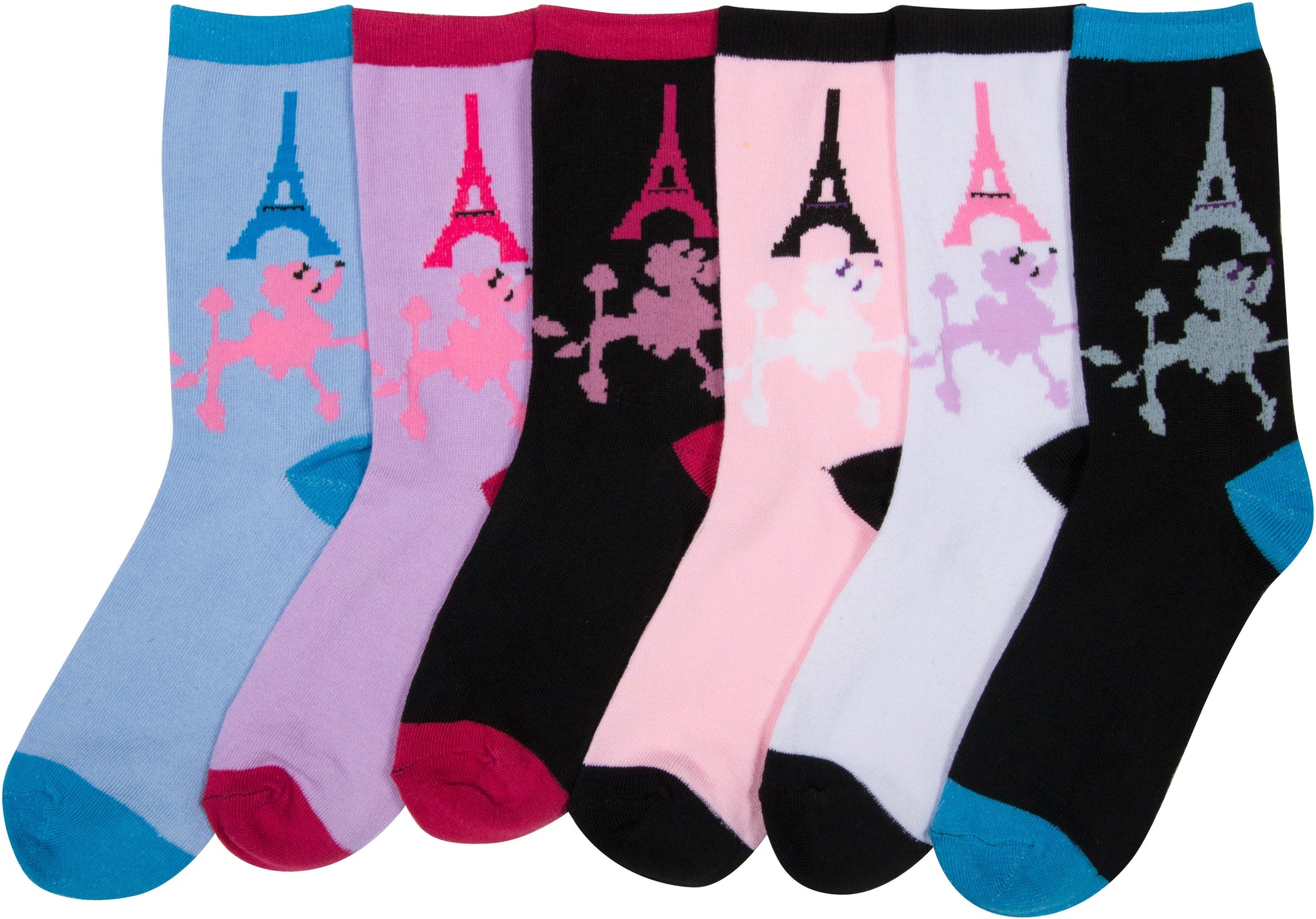 Sakkas Women's Fun Colorful Design Poly Blend Crew Socks Assorted 6-Pack - Concordia Style Boutique