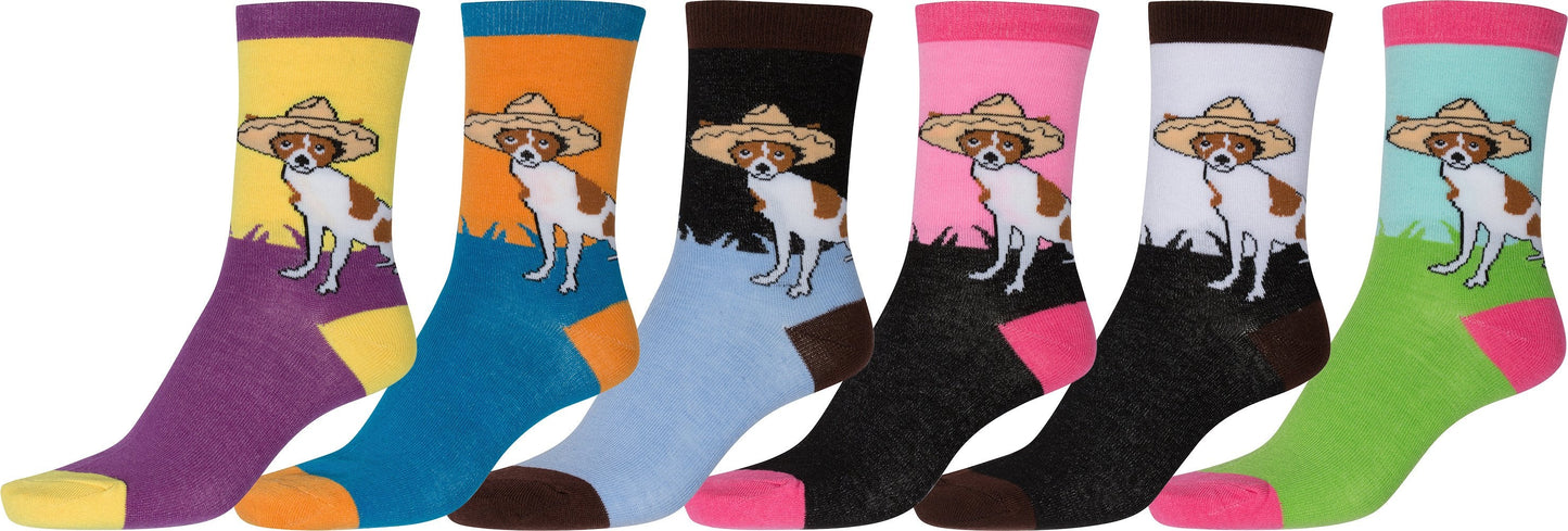 Sakkas Women's Fun Colorful Design Poly Blend Crew Socks Assorted 6-Pack - Concordia Style Boutique