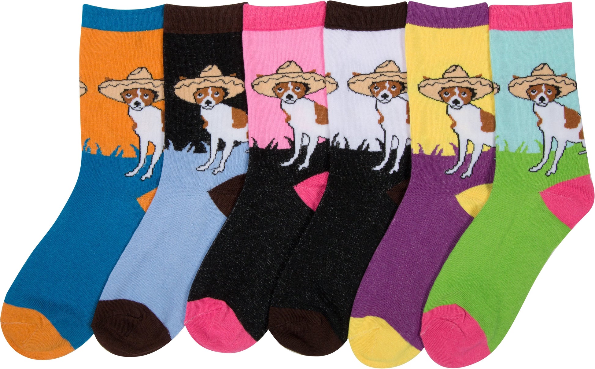 Sakkas Women's Fun Colorful Design Poly Blend Crew Socks Assorted 6-Pack - Concordia Style Boutique