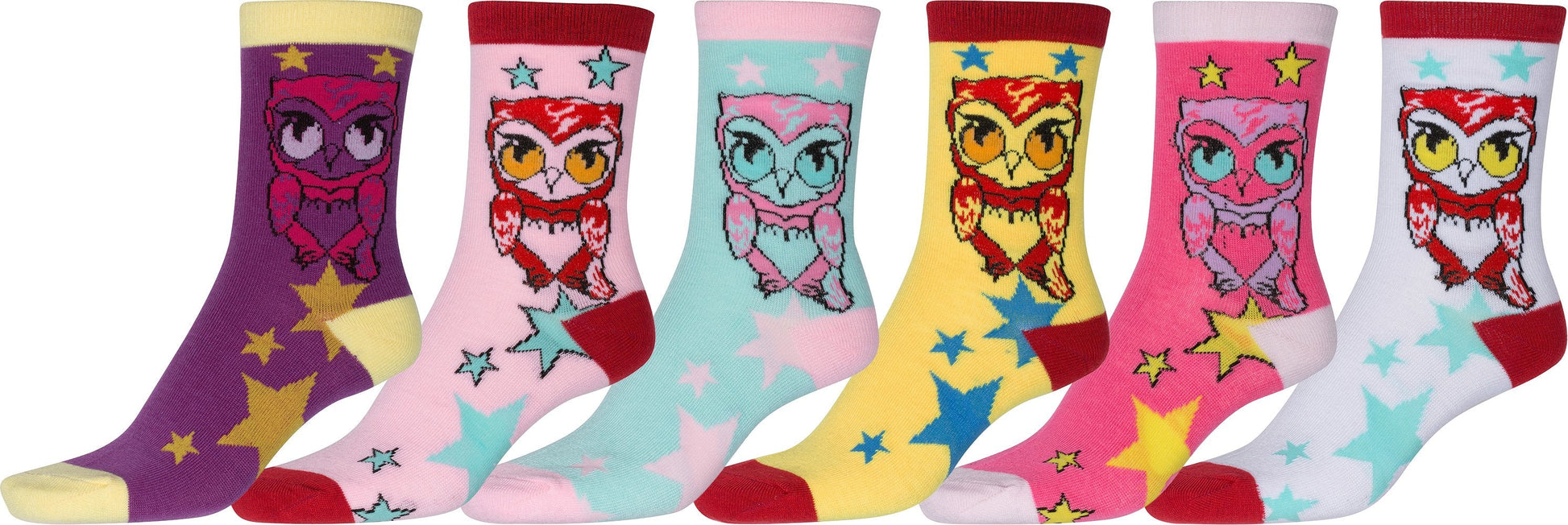 Sakkas Women's Fun Colorful Design Poly Blend Crew Socks Assorted 6-Pack - Concordia Style Boutique