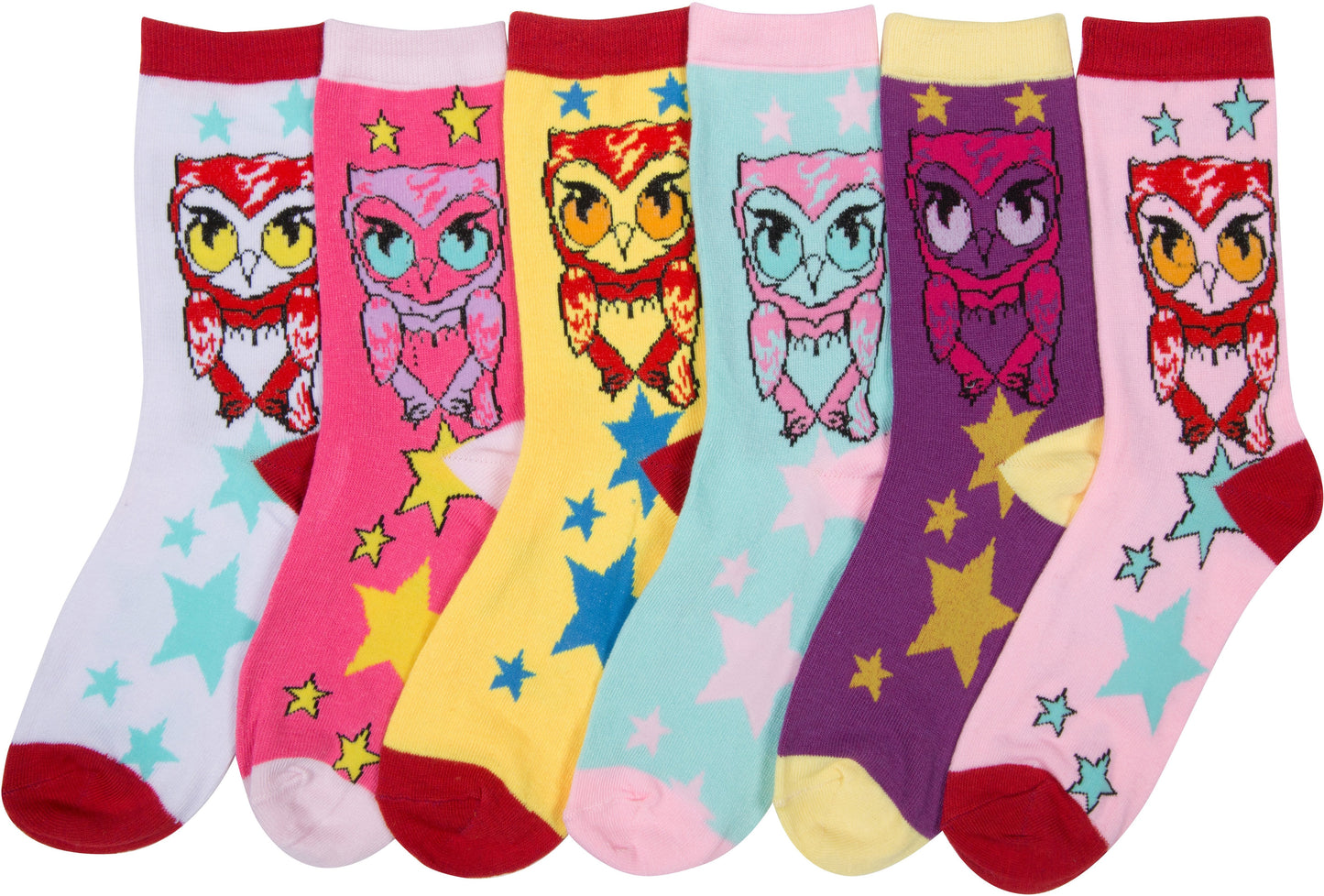 Sakkas Women's Fun Colorful Design Poly Blend Crew Socks Assorted 6-Pack - Concordia Style Boutique