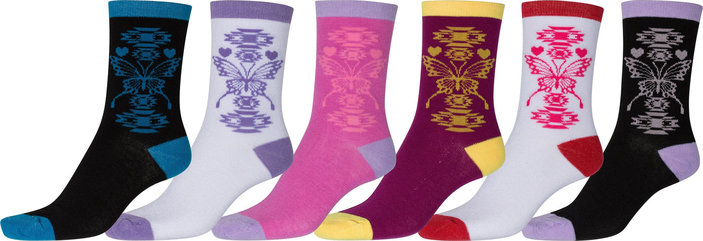 Sakkas Women's Fun Colorful Design Poly Blend Crew Socks Assorted 6-Pack - Concordia Style Boutique