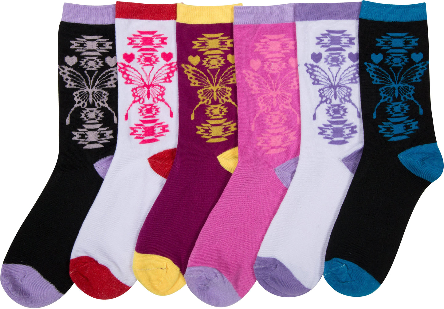 Sakkas Women's Fun Colorful Design Poly Blend Crew Socks Assorted 6-Pack - Concordia Style Boutique