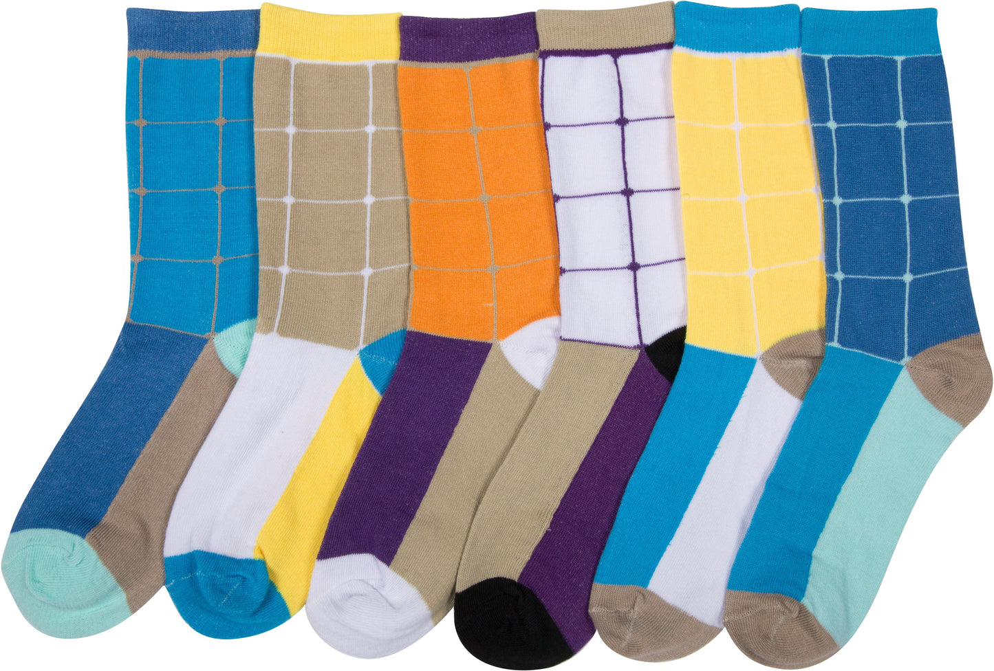 Sakkas Women's Fun Colorful Design Poly Blend Crew Socks Assorted 6-Pack - Concordia Style Boutique
