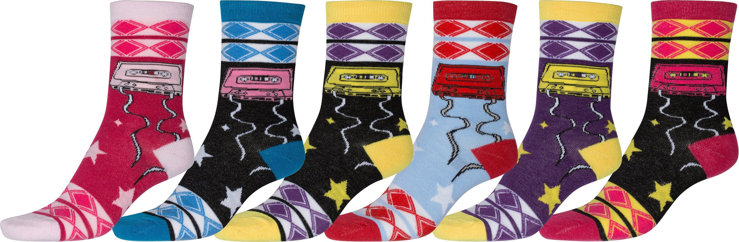 Sakkas Women's Fun Colorful Design Poly Blend Crew Socks Assorted 6-Pack - Concordia Style Boutique