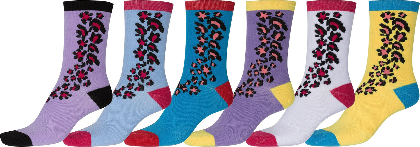 Sakkas Women's Fun Colorful Design Poly Blend Crew Socks Assorted 6-Pack - Concordia Style Boutique