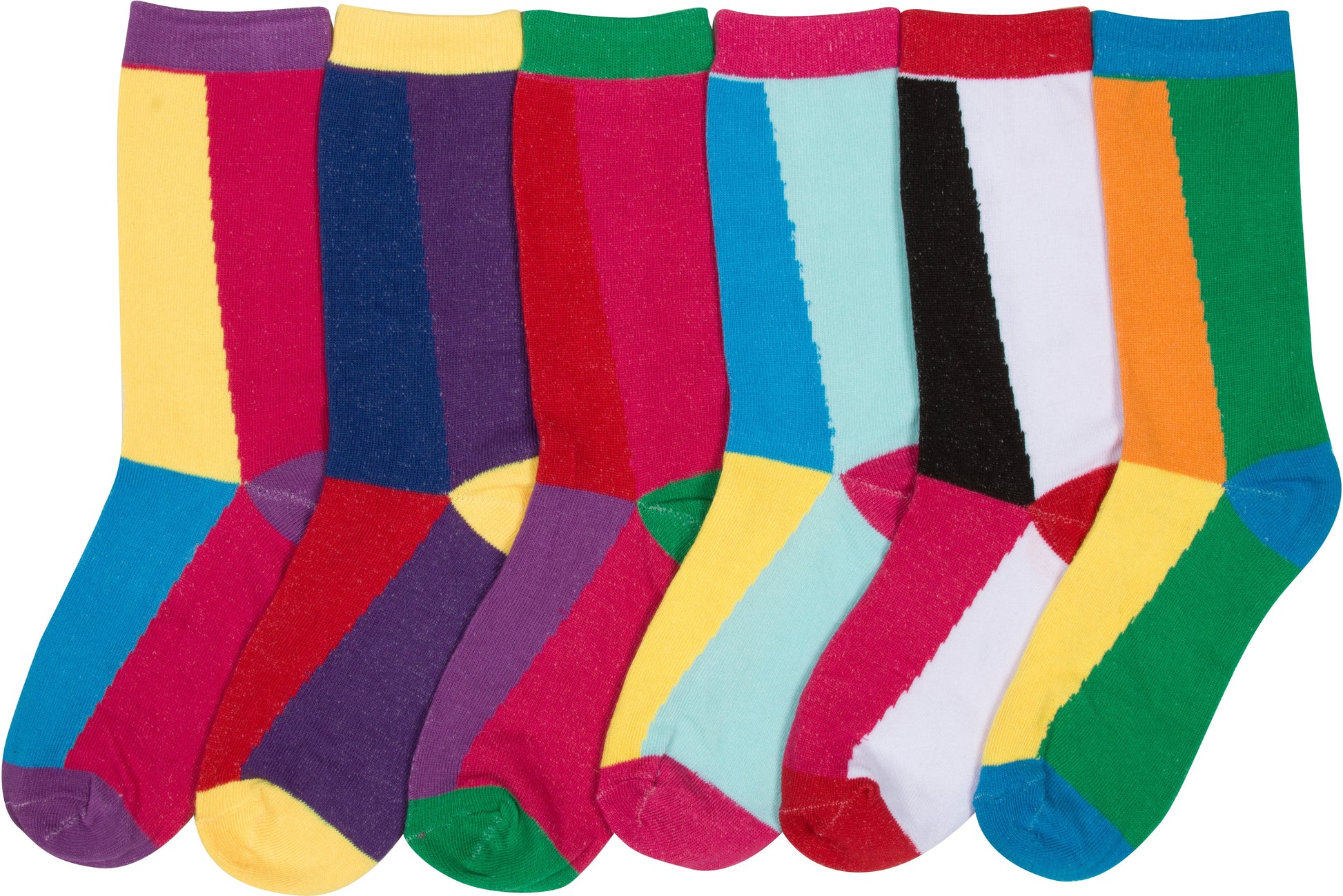 Sakkas Women's Fun Colorful Design Poly Blend Crew Socks Assorted 6-Pack - Concordia Style Boutique