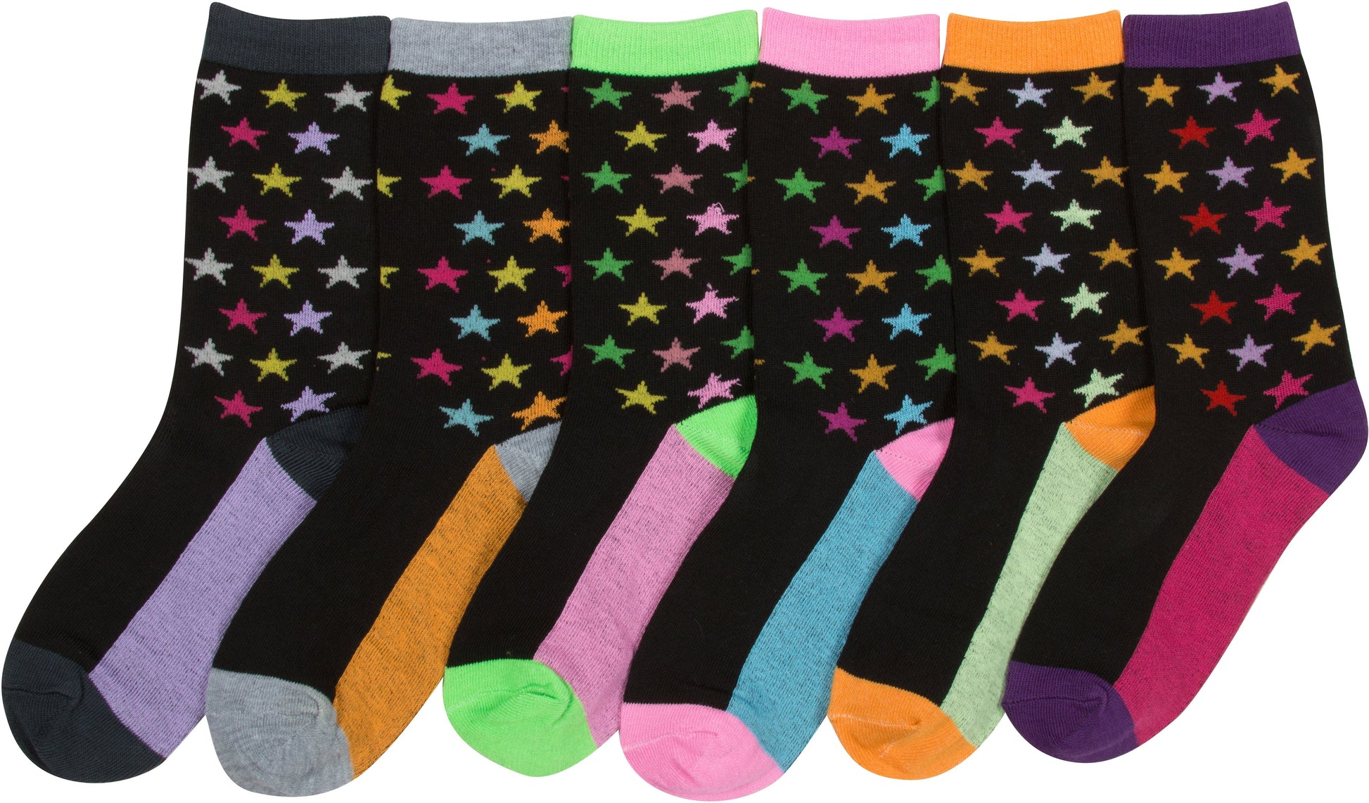 Sakkas Women's Fun Colorful Design Poly Blend Crew Socks Assorted 6-Pack - Concordia Style Boutique