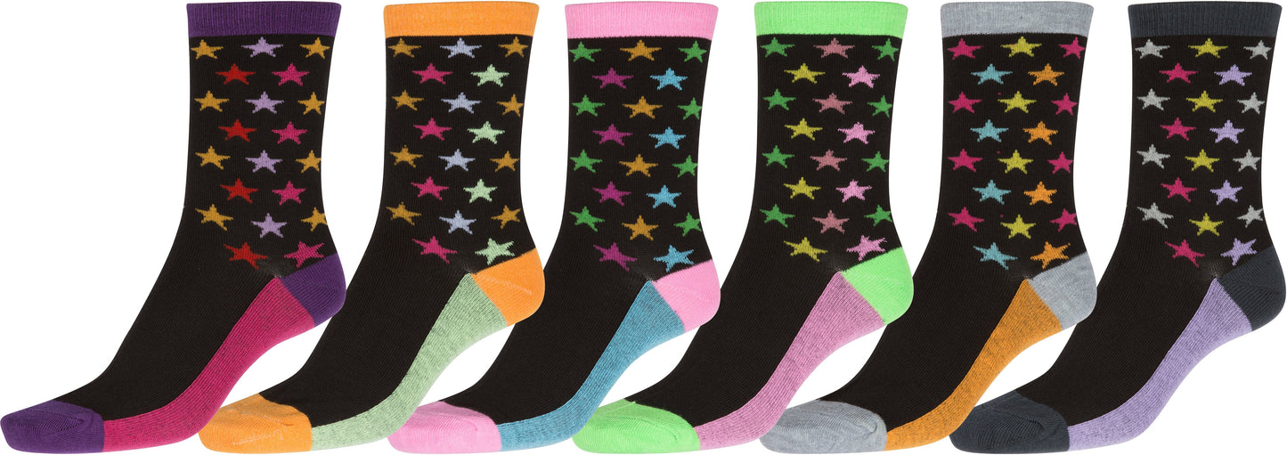 Sakkas Women's Fun Colorful Design Poly Blend Crew Socks Assorted 6-Pack - Concordia Style Boutique