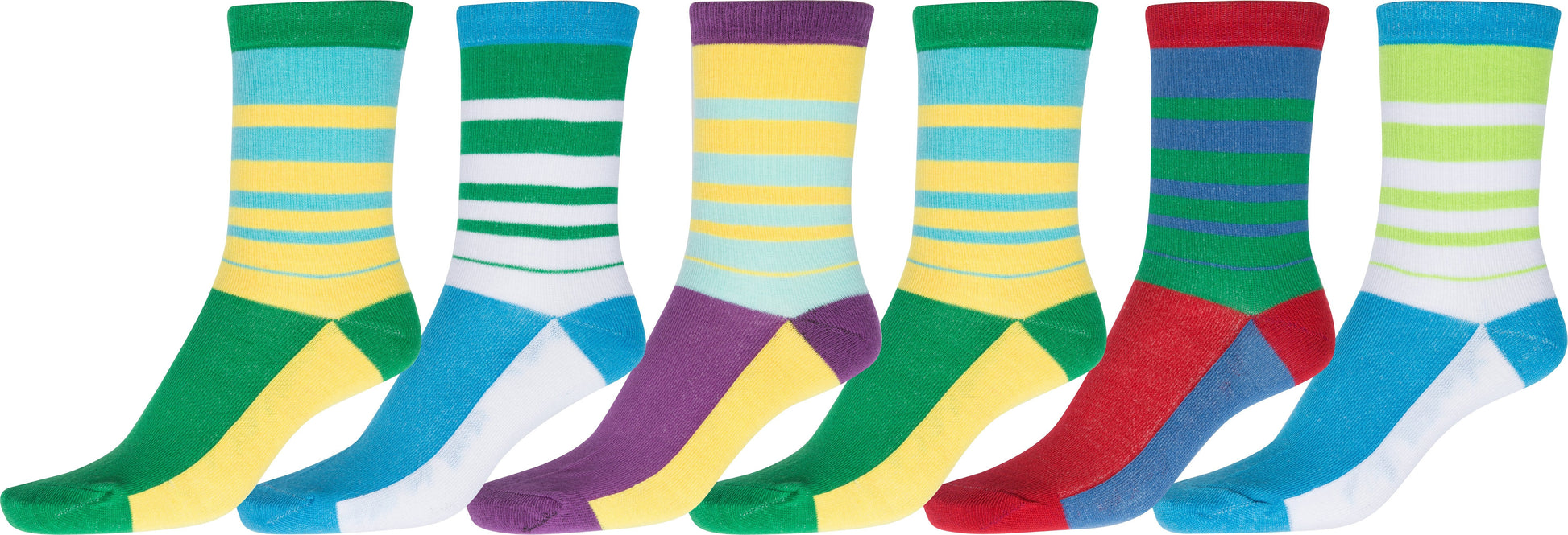 Sakkas Women's Fun Colorful Design Poly Blend Crew Socks Assorted 6-Pack - Concordia Style Boutique