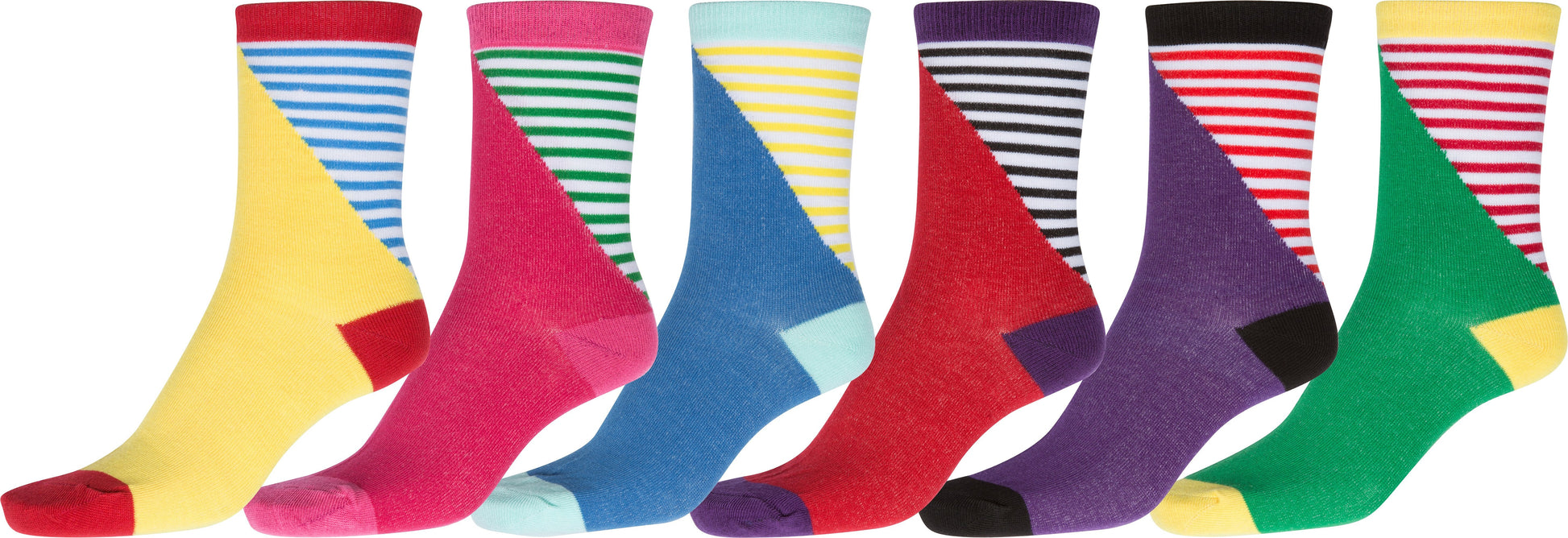Sakkas Women's Fun Colorful Design Poly Blend Crew Socks Assorted 6-Pack - Concordia Style Boutique