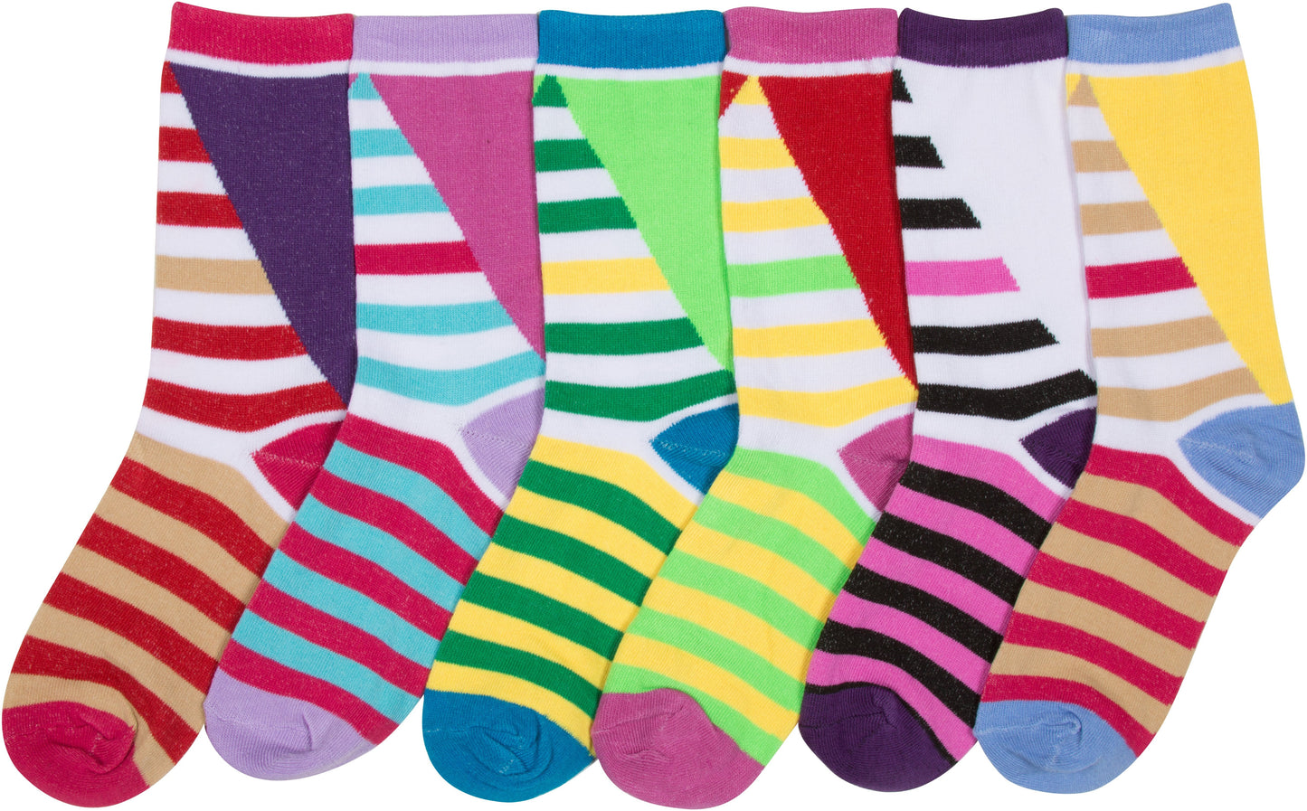 Sakkas Women's Fun Colorful Design Poly Blend Crew Socks Assorted 6-Pack - Concordia Style Boutique