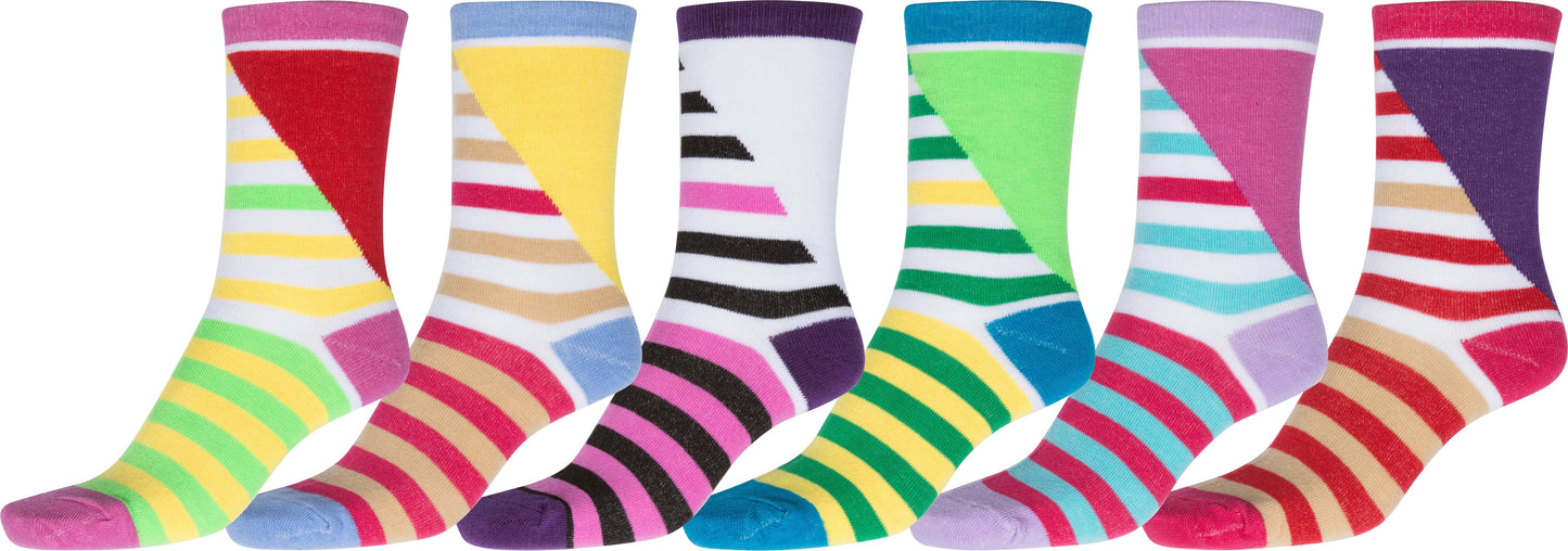Sakkas Women's Fun Colorful Design Poly Blend Crew Socks Assorted 6-Pack - Concordia Style Boutique
