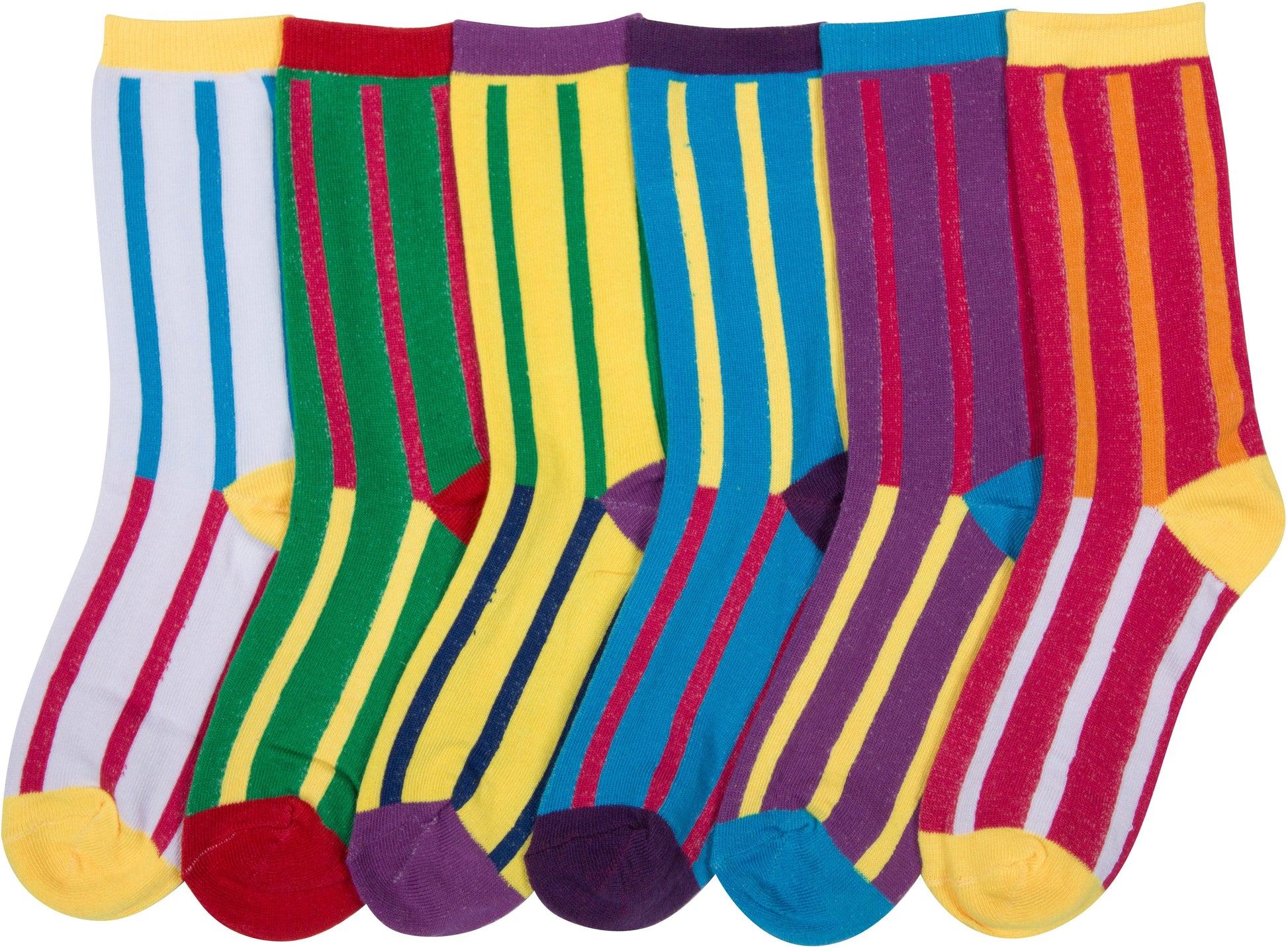 Sakkas Women's Fun Colorful Design Poly Blend Crew Socks Assorted 6-Pack - Concordia Style Boutique