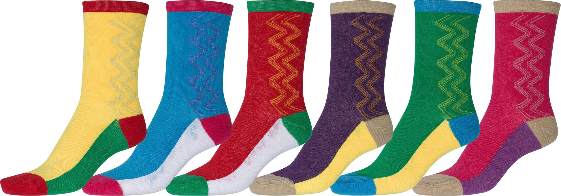 Sakkas Women's Fun Colorful Design Poly Blend Crew Socks Assorted 6-Pack - Concordia Style Boutique