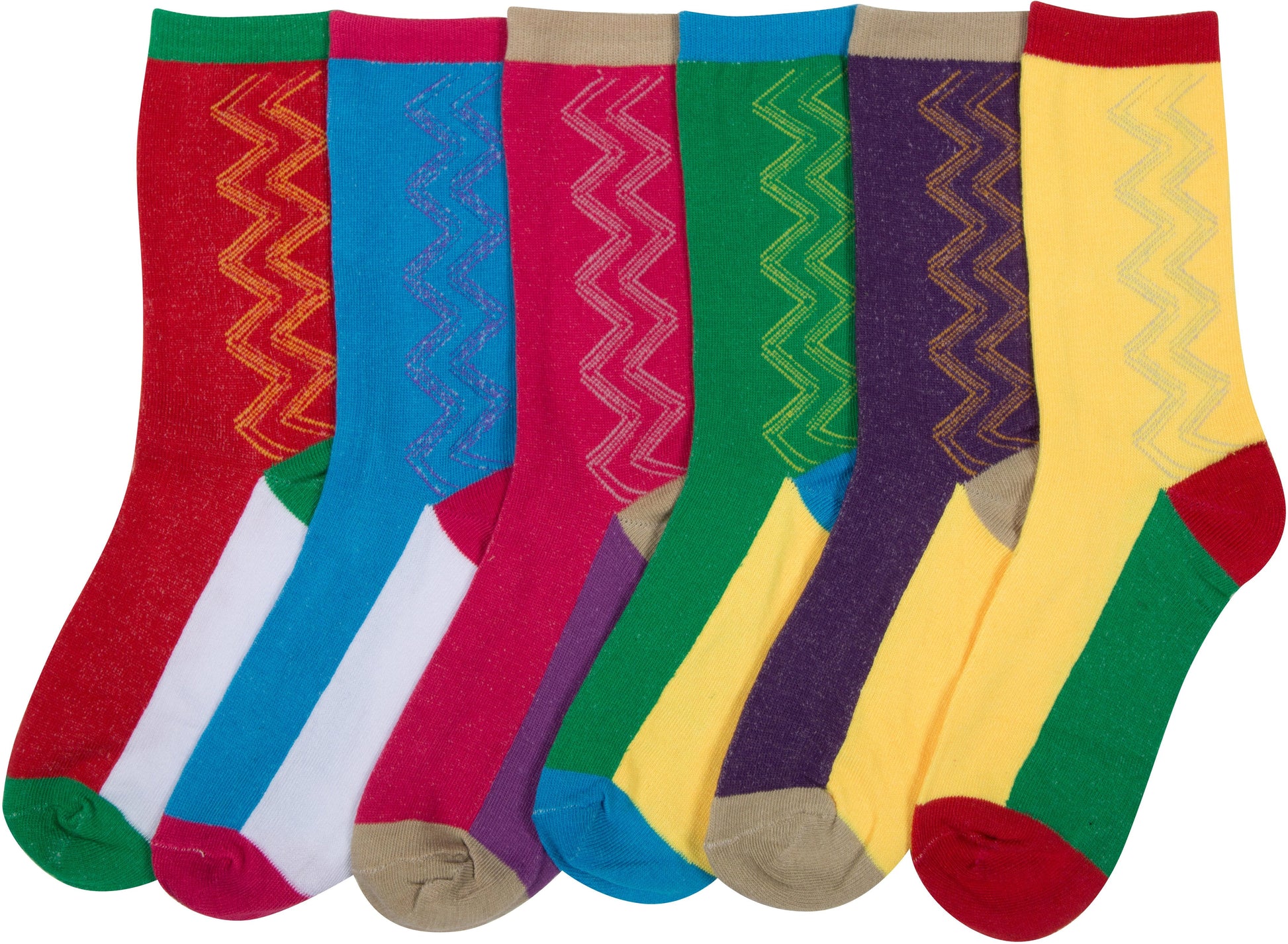 Sakkas Women's Fun Colorful Design Poly Blend Crew Socks Assorted 6-Pack - Concordia Style Boutique