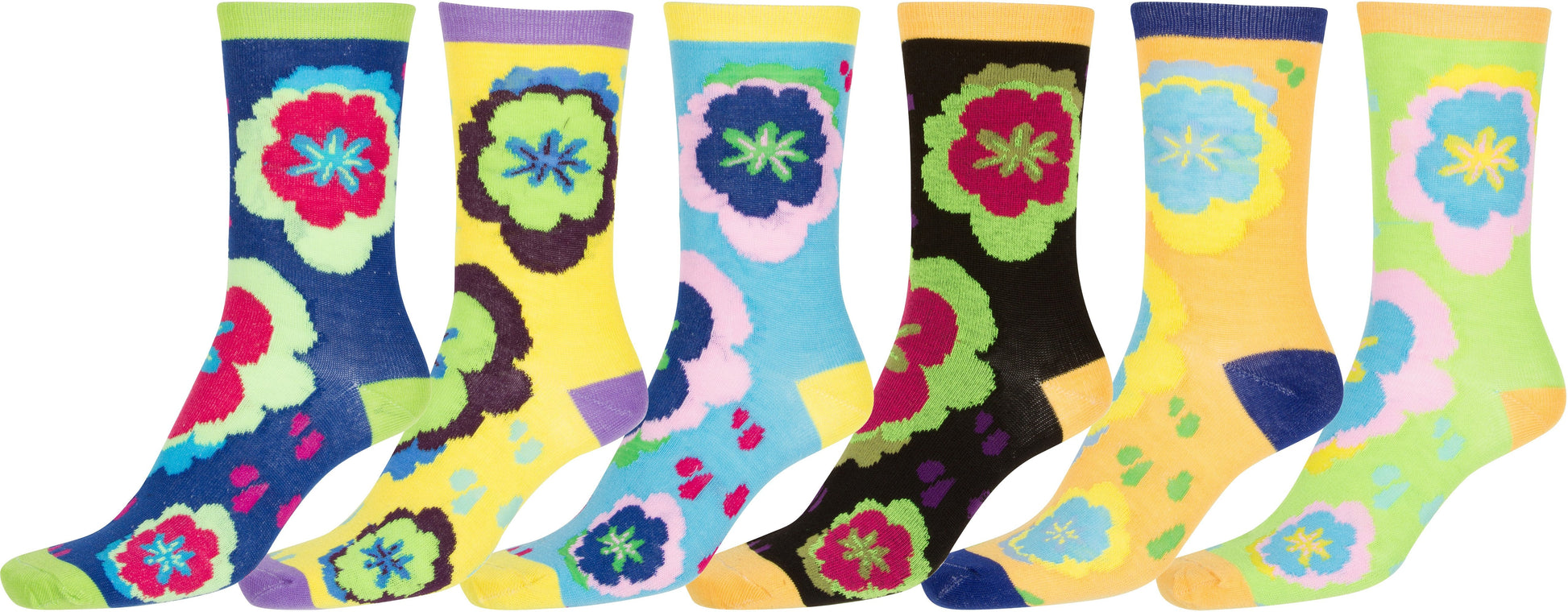 Sakkas Women's Fun Colorful Design Poly Blend Crew Socks Assorted 6-Pack - Concordia Style Boutique