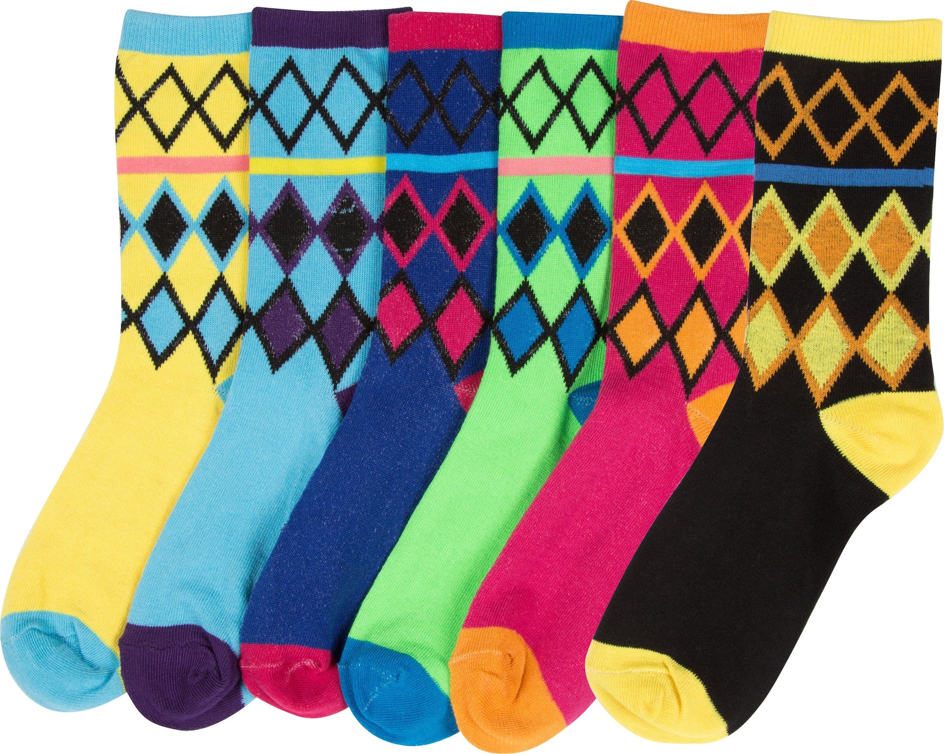 Sakkas Women's Fun Colorful Design Poly Blend Crew Socks Assorted 6-Pack - Concordia Style Boutique