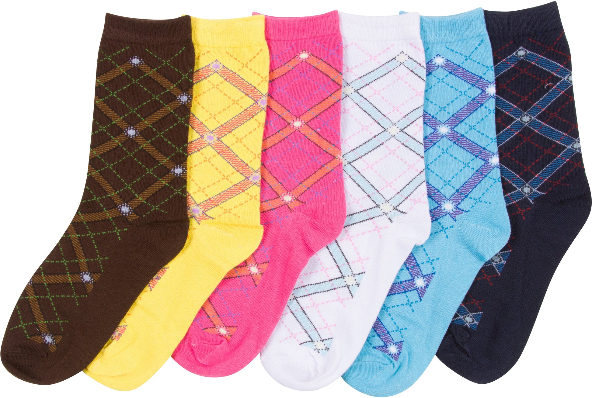 Sakkas Women's Fun Colorful Design Poly Blend Crew Socks Assorted 6-Pack - Concordia Style Boutique