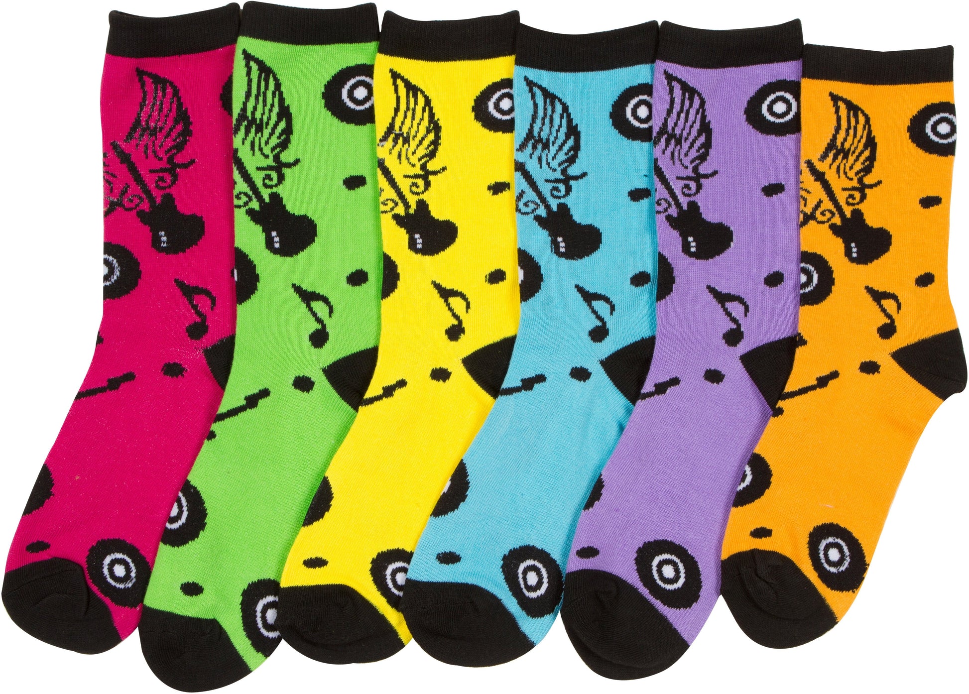Sakkas Women's Fun Colorful Design Poly Blend Crew Socks Assorted 6-Pack - Concordia Style Boutique