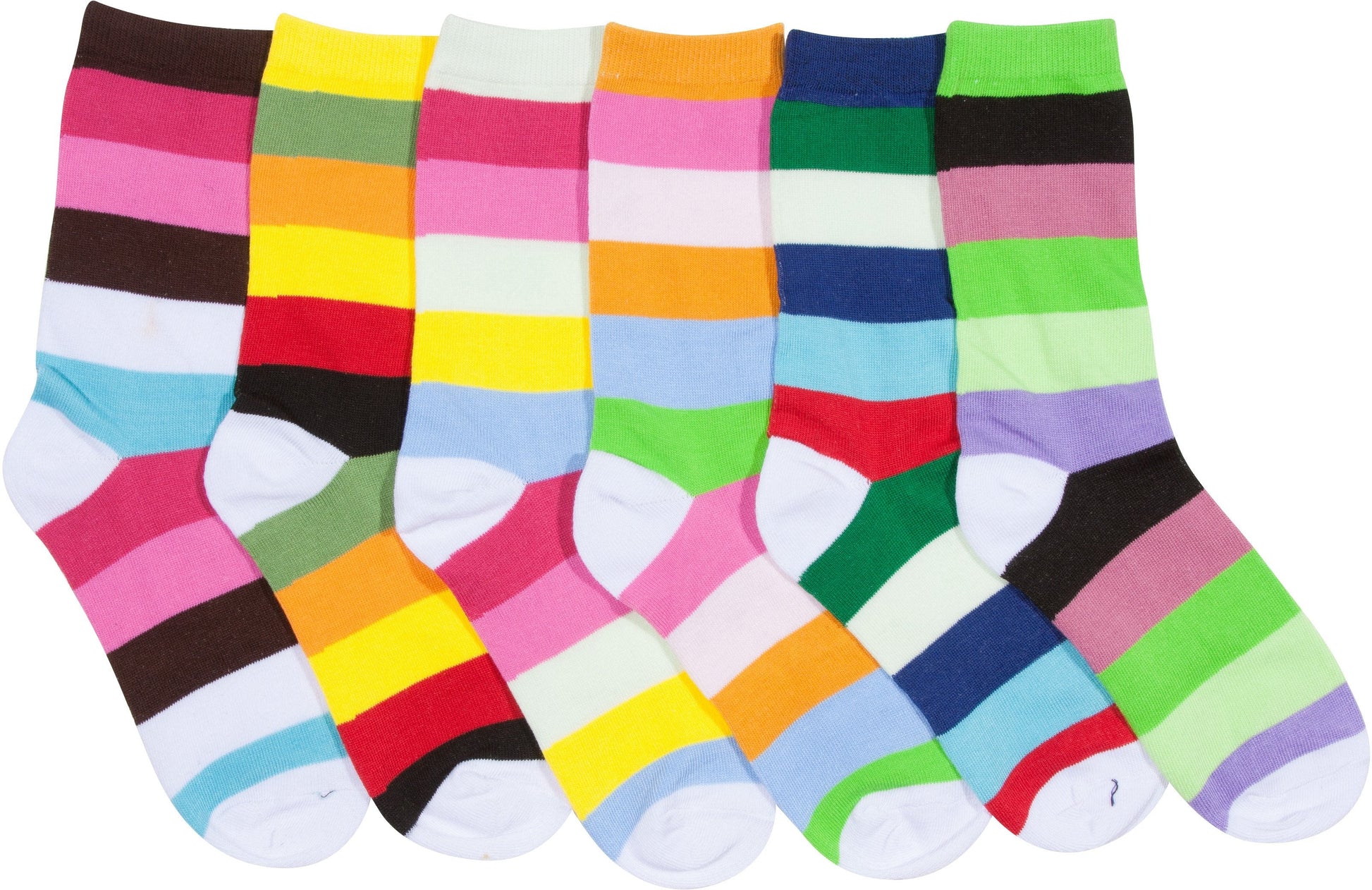 Sakkas Women's Fun Colorful Design Poly Blend Crew Socks Assorted 6-Pack - Concordia Style Boutique