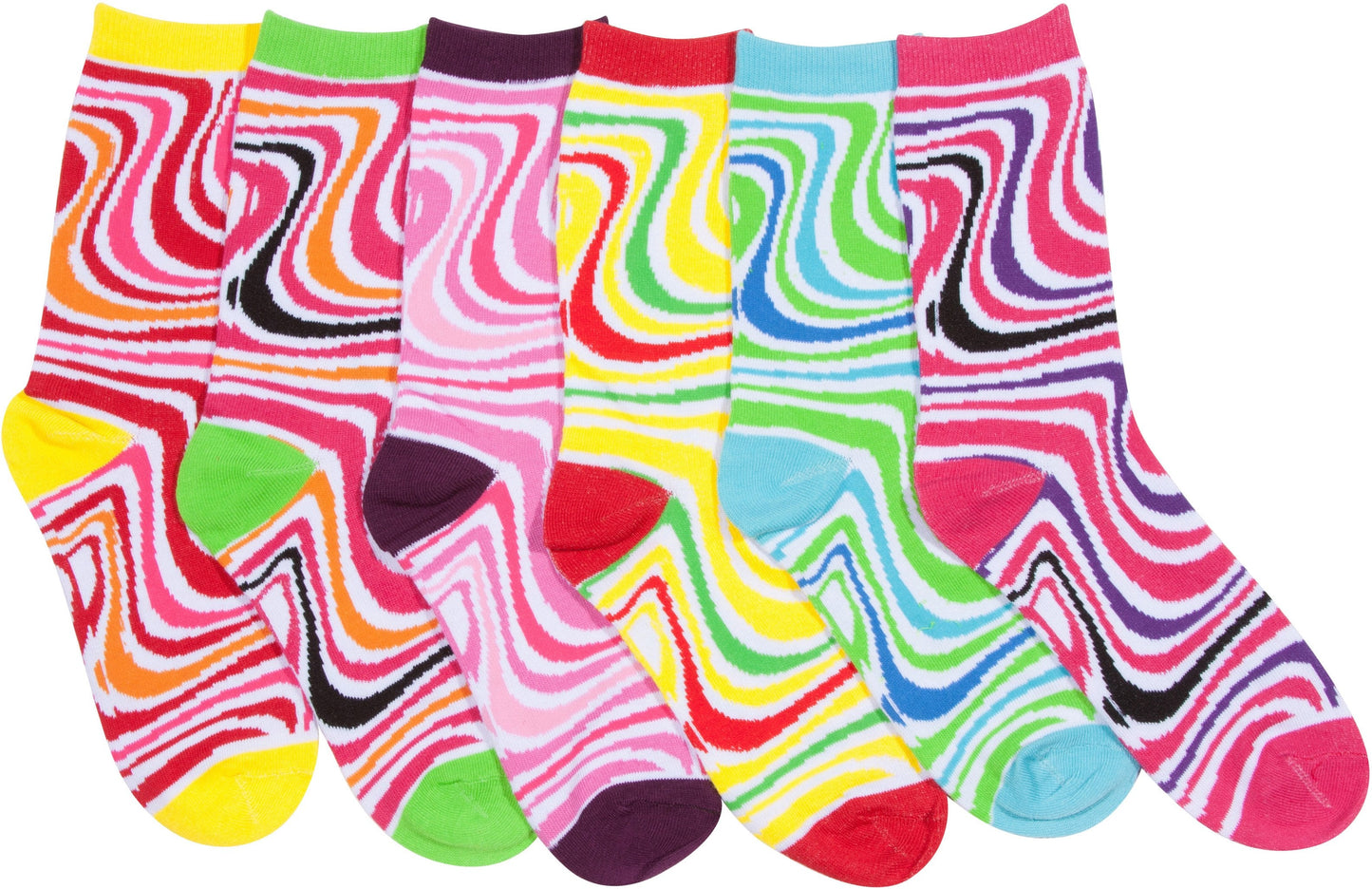 Sakkas Women's Fun Colorful Design Poly Blend Crew Socks Assorted 6-Pack - Concordia Style Boutique