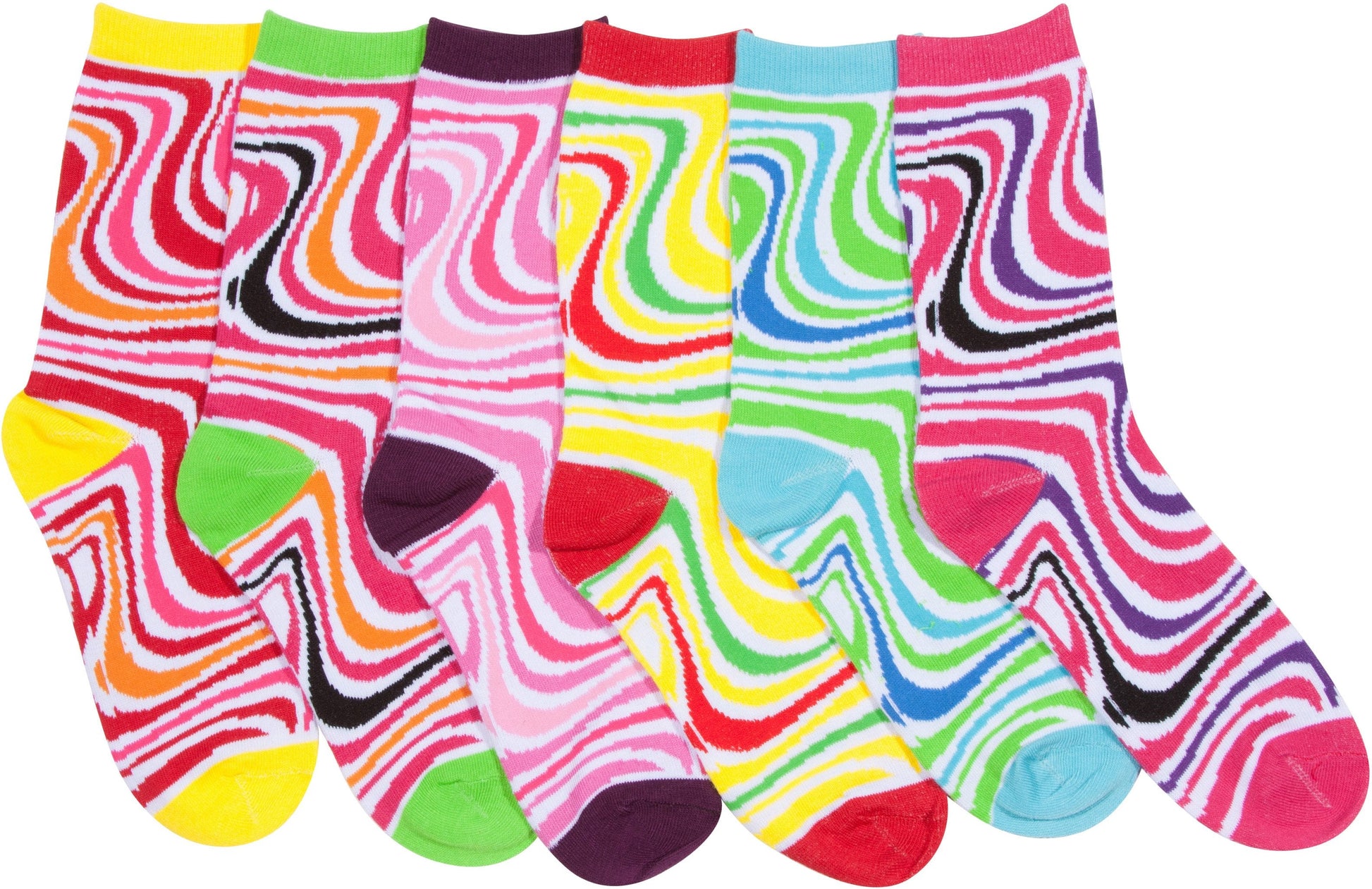 Sakkas Women's Fun Colorful Design Poly Blend Crew Socks Assorted 6-Pack - Concordia Style Boutique