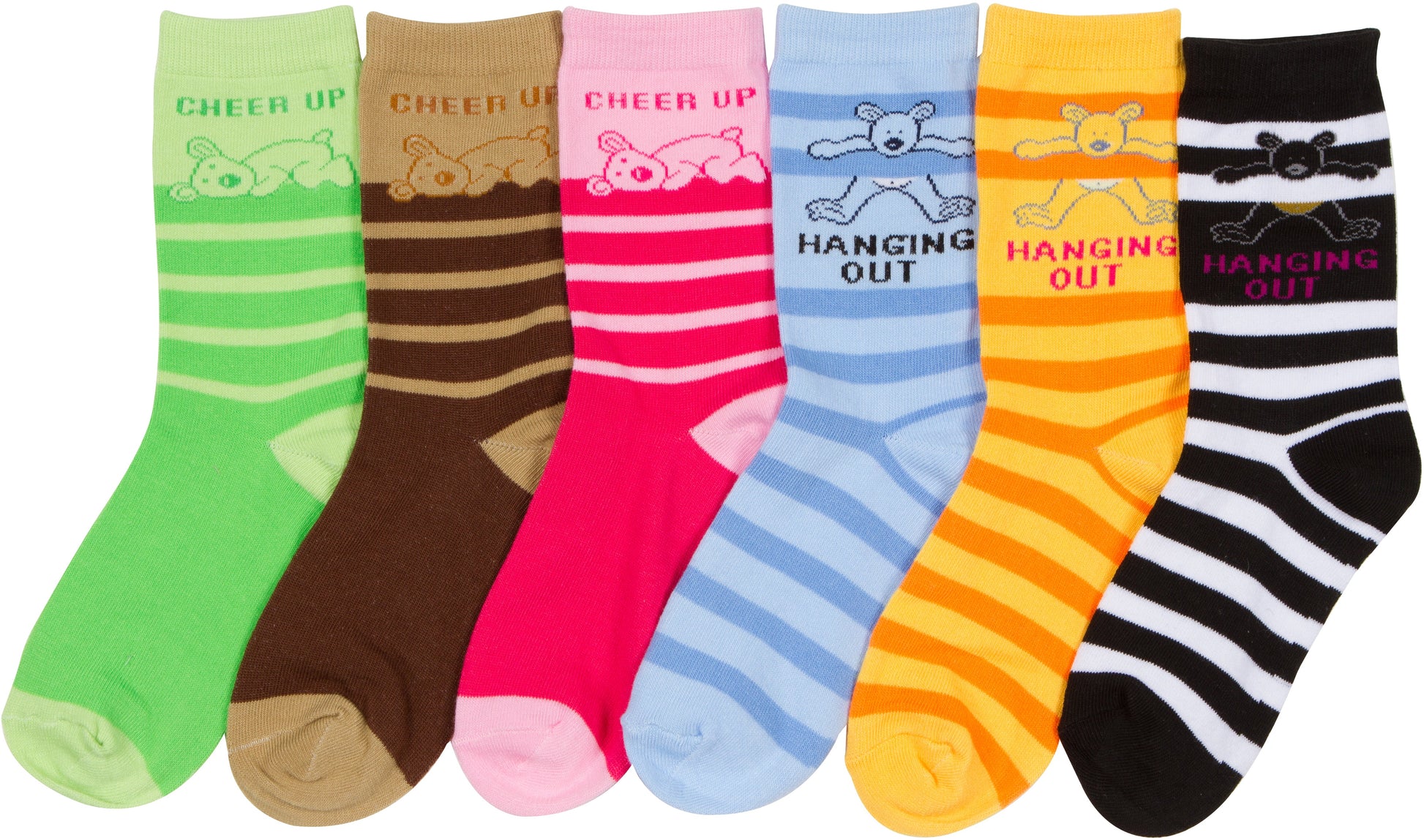 Sakkas Girl's Creative Fun Cotton Blend Crew Socks Assorted Color 6-Pack - Concordia Style Boutique