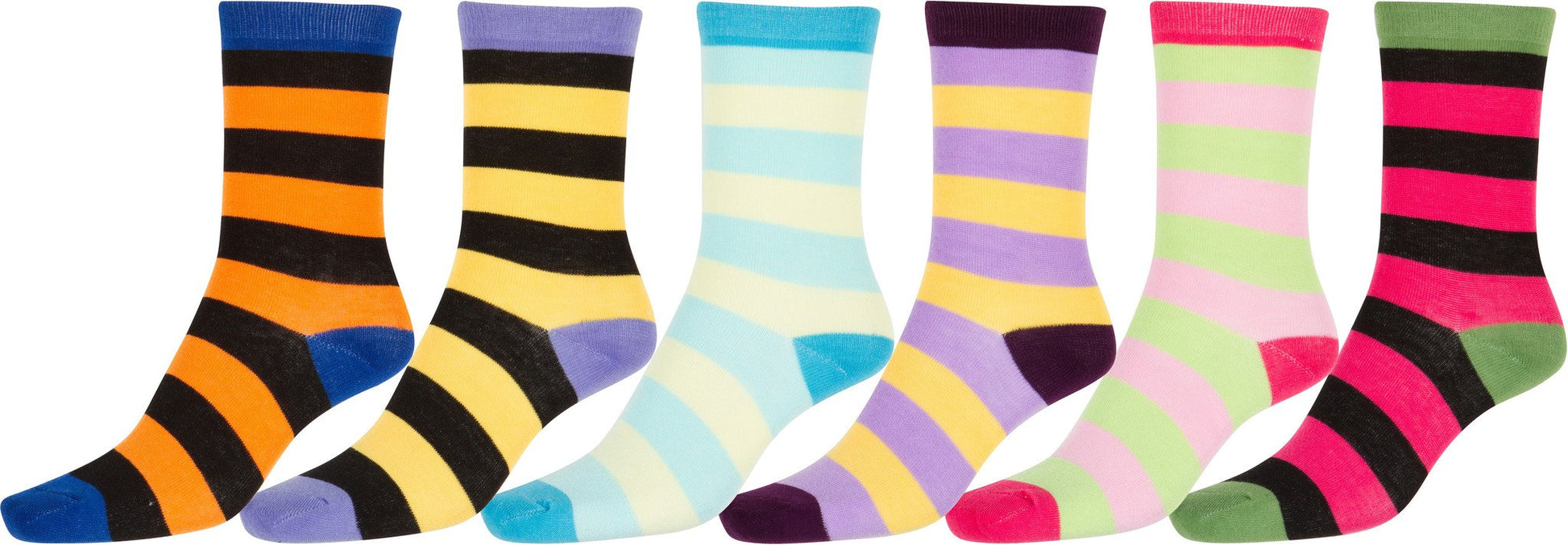 Sakkas Girl's Creative Fun Cotton Blend Crew Socks Assorted Color 6-Pack - Concordia Style Boutique