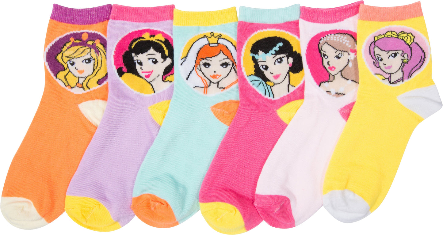 Sakkas Girl's Creative Fun Cotton Blend Crew Socks Assorted Color 6-Pack - Concordia Style Boutique