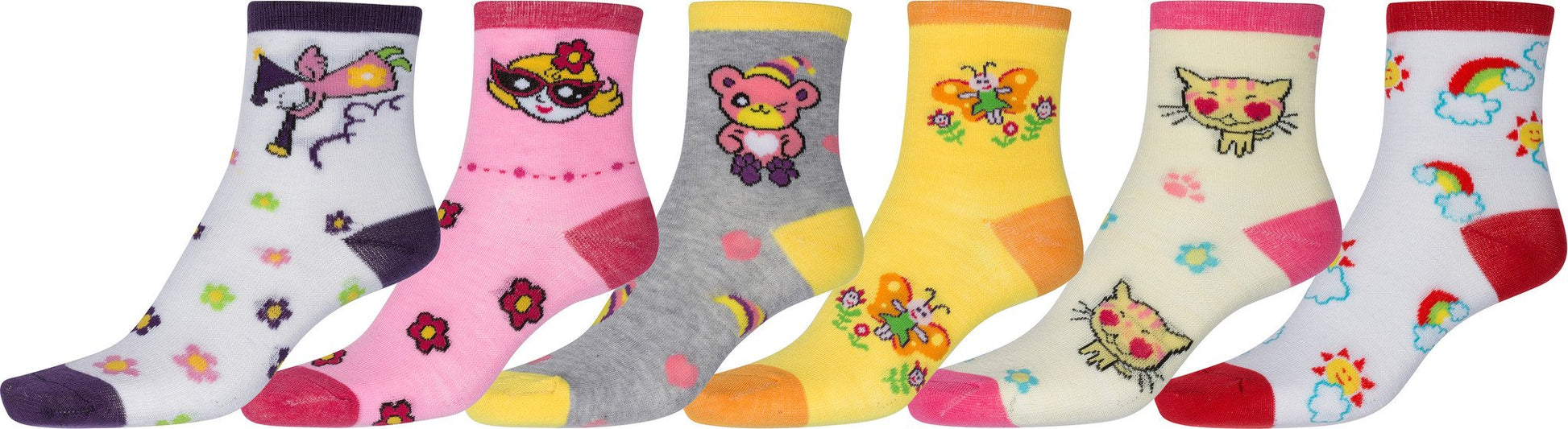 Sakkas Girl's Creative Fun Cotton Blend Crew Socks Assorted Color 6-Pack - Concordia Style Boutique