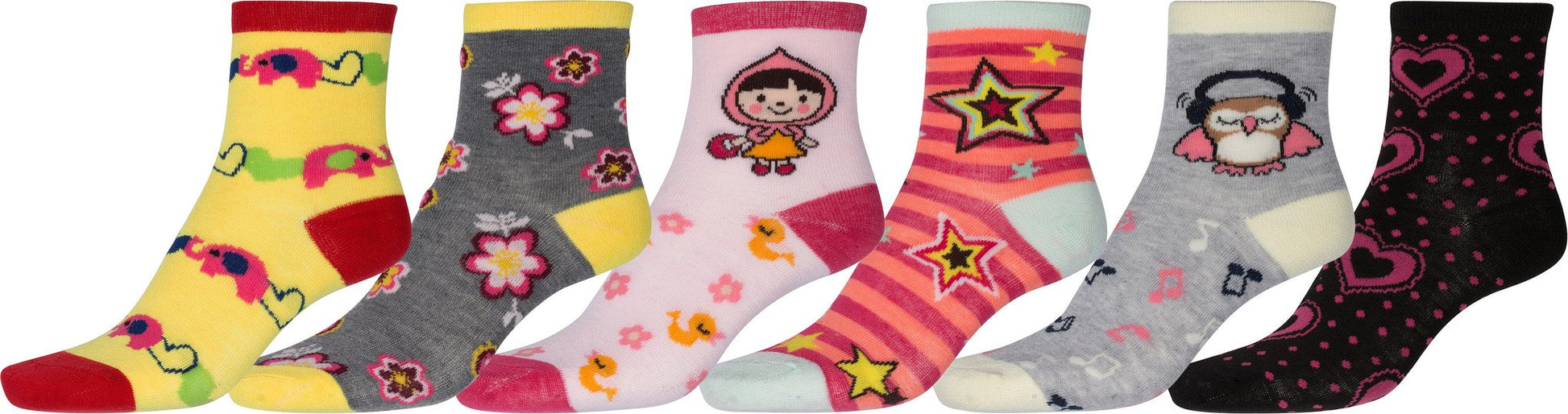 Sakkas Girl's Creative Fun Cotton Blend Crew Socks Assorted Color 6-Pack - Concordia Style Boutique