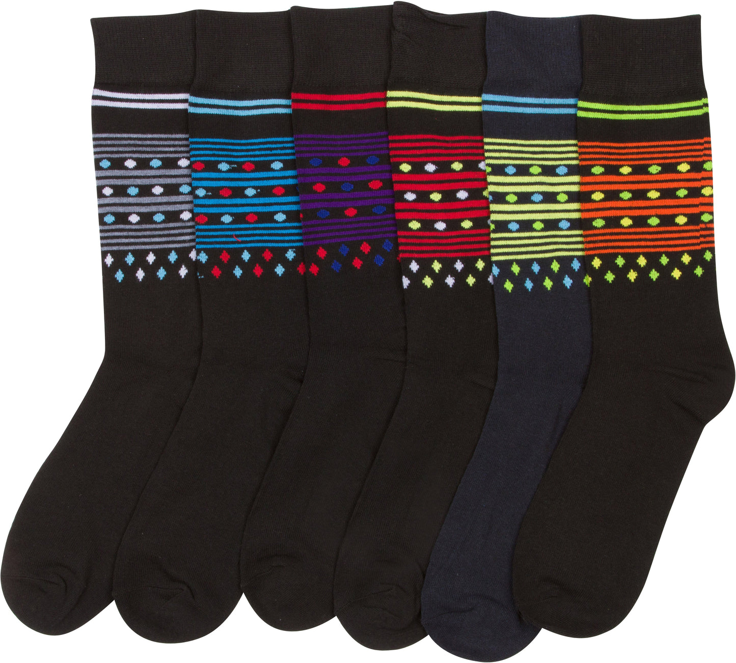 Sakkas Men's Classic Patterned Dress Socks Value 6-Pack - Concordia Style Boutique