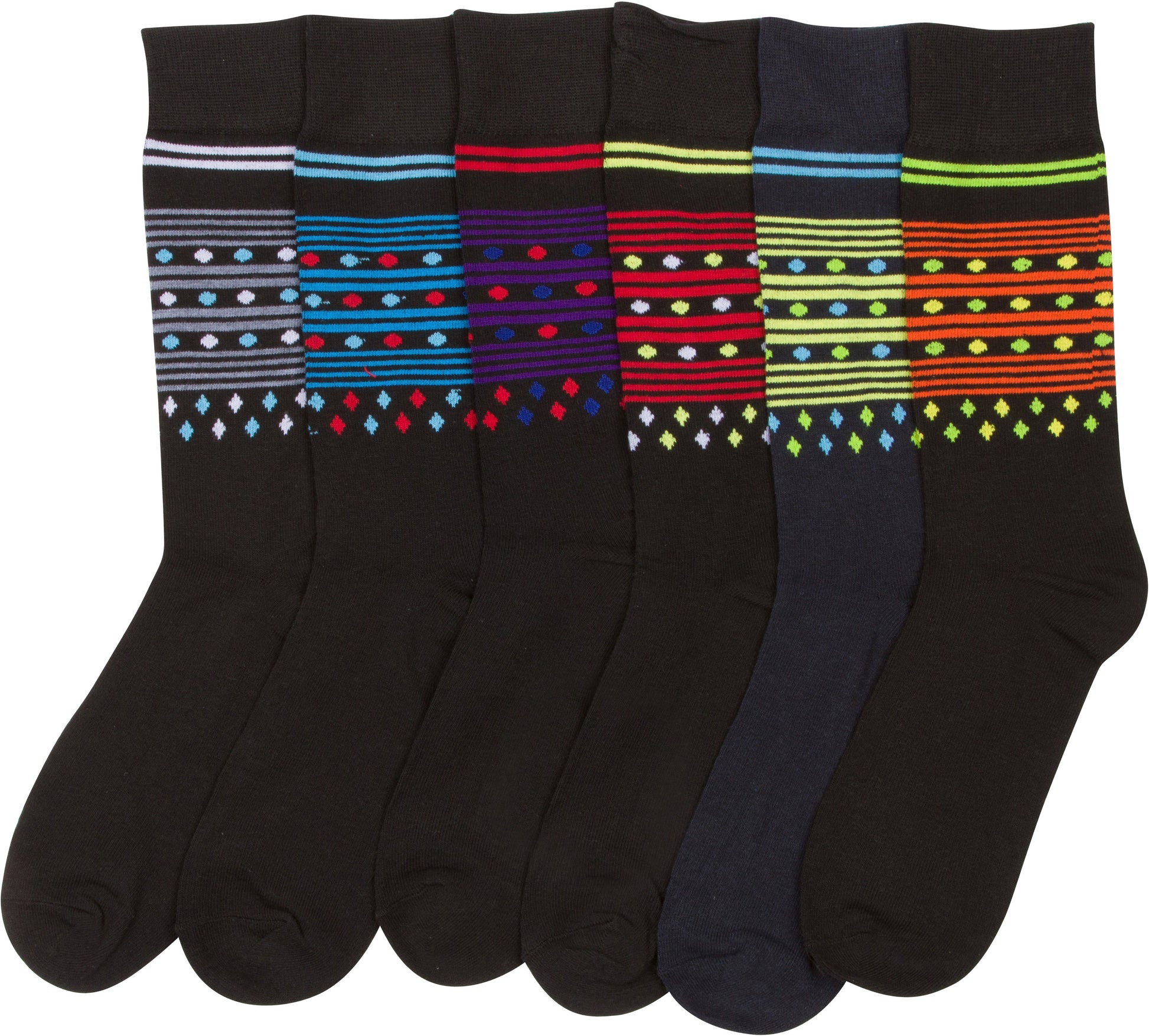 Sakkas Men's Classic Patterned Dress Socks Value 6-Pack - Concordia Style Boutique