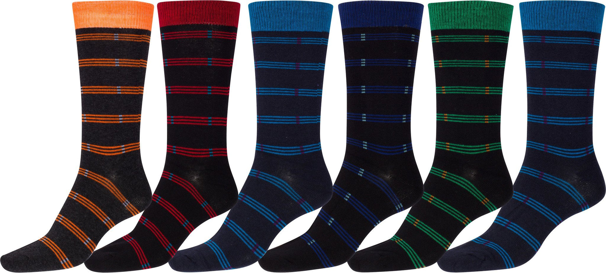 Sakkas Men's Classic Patterned Dress Socks Value 6-Pack - Concordia Style Boutique
