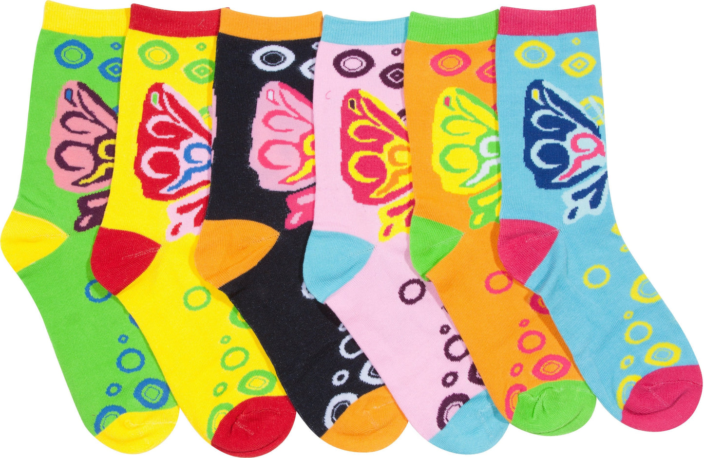 Sakkas Women's Fun Colorful Design Poly Blend Crew Socks Assorted 6-Pack - Concordia Style Boutique
