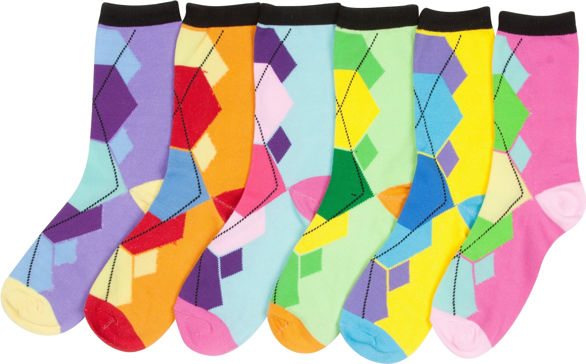 Sakkas Women's Fun Colorful Design Poly Blend Crew Socks Assorted 6-Pack - Concordia Style Boutique