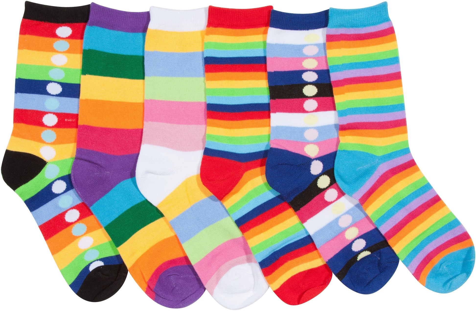 Sakkas Women's Fun Colorful Design Poly Blend Crew Socks Assorted 6-Pack - Concordia Style Boutique