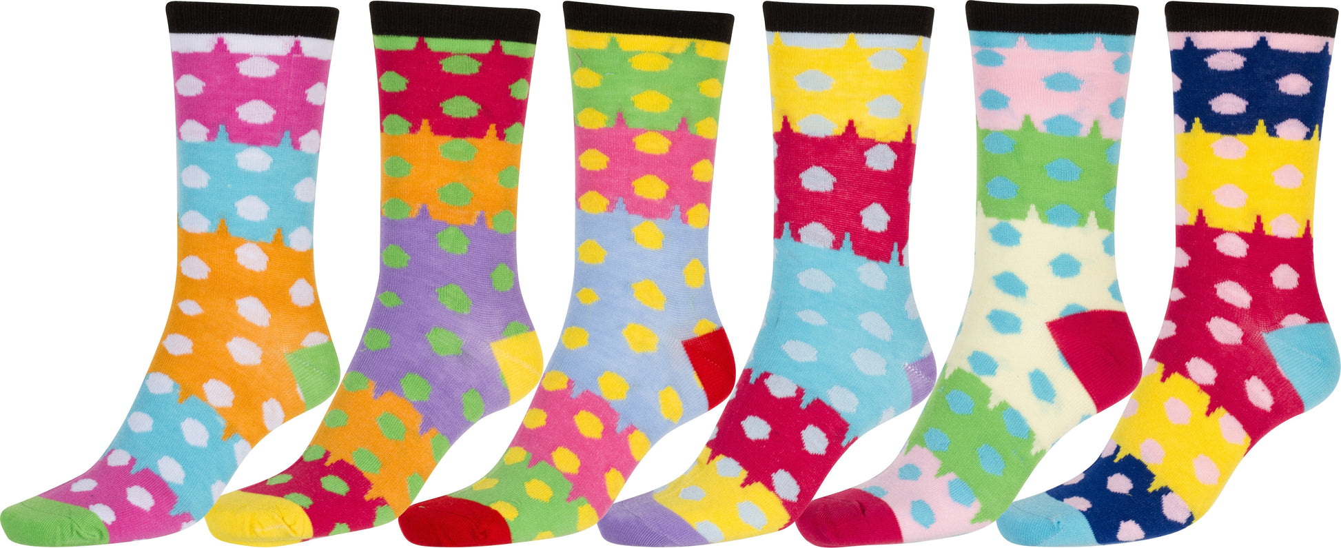 Sakkas Women's Fun Colorful Design Poly Blend Crew Socks Assorted 6-Pack - Concordia Style Boutique