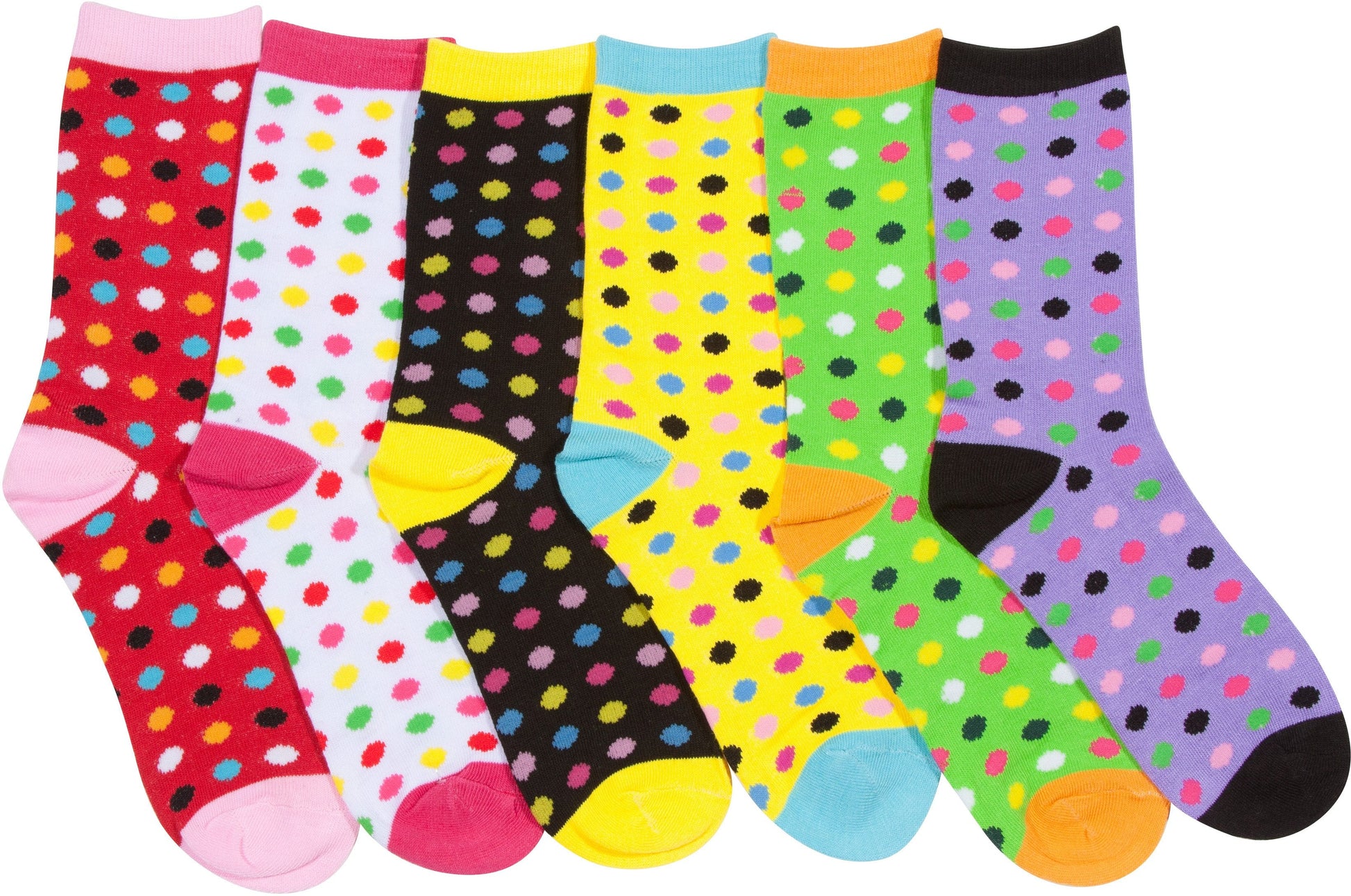 Sakkas Women's Fun Colorful Design Poly Blend Crew Socks Assorted 6-Pack - Concordia Style Boutique