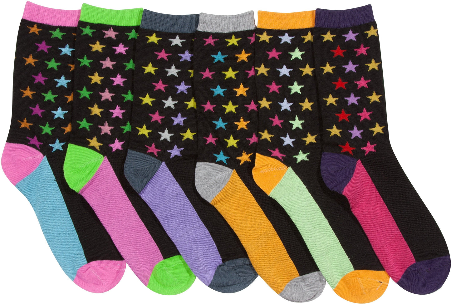 Sakkas Women's Fun Colorful Design Poly Blend Crew Socks Assorted 6-Pack - Concordia Style Boutique