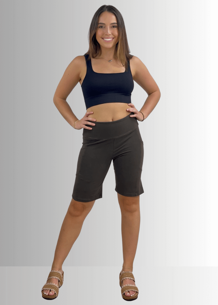 Perfect Fit Hybrid Cotton Shorts in Taupe - Concordia Style Boutique