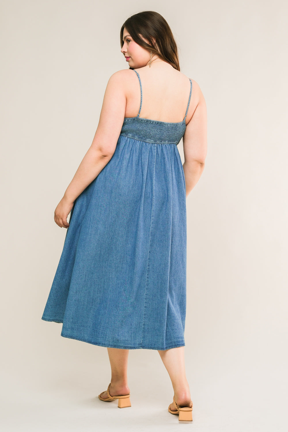 CAPTIVATING HEART DENIM MIDI DRESS - Concordia Style Boutique